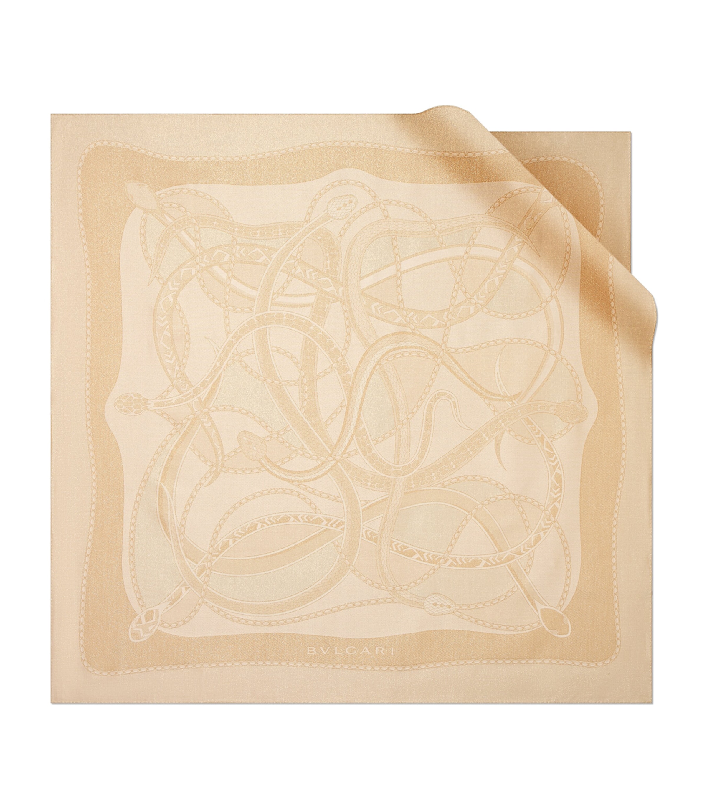 Bvlgari Silk-Blend Serpenti 75 Lux Scarf Yellow Light