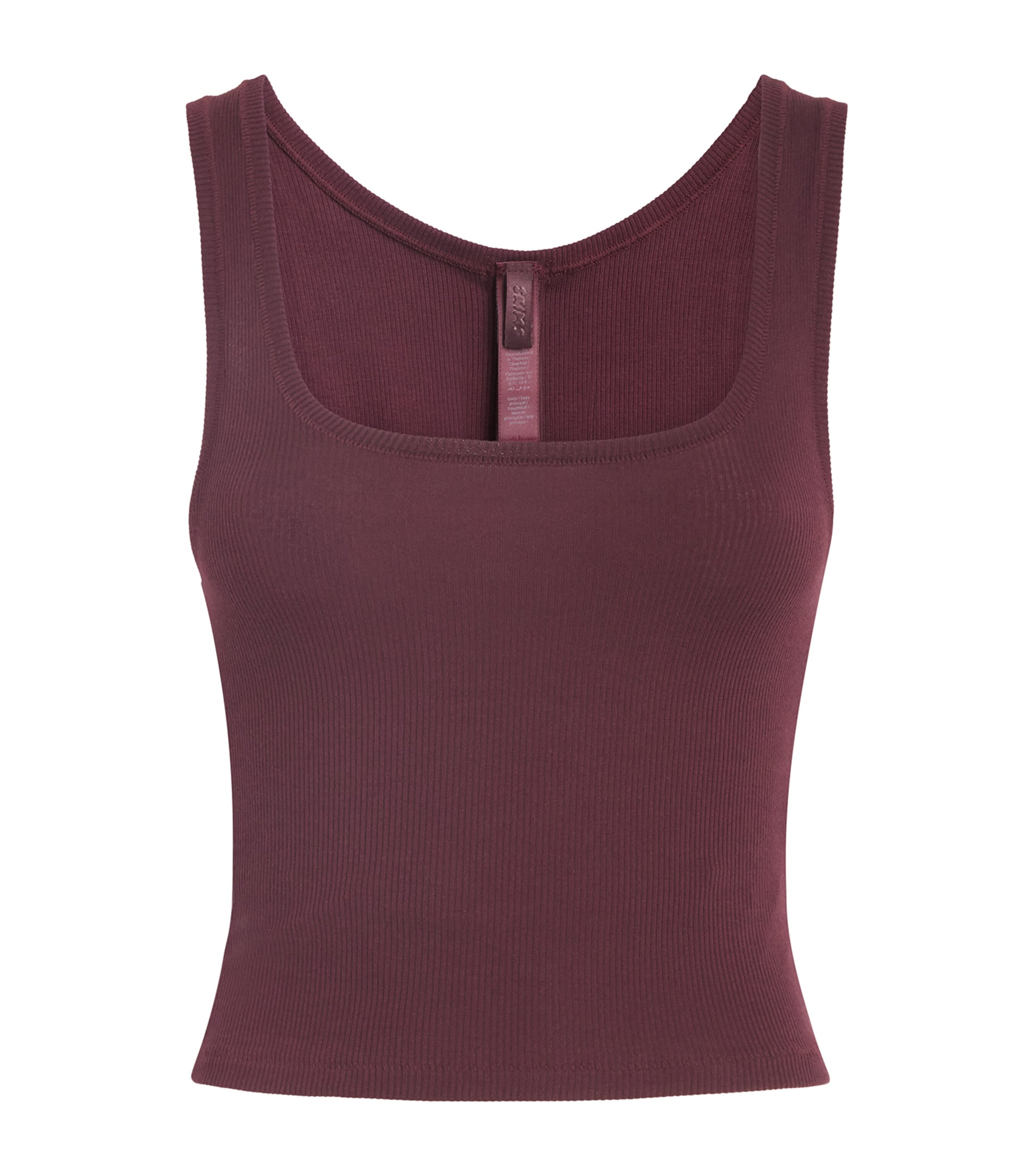 Skims Womens Cotton Ribbed Cropped Tank Top Currant