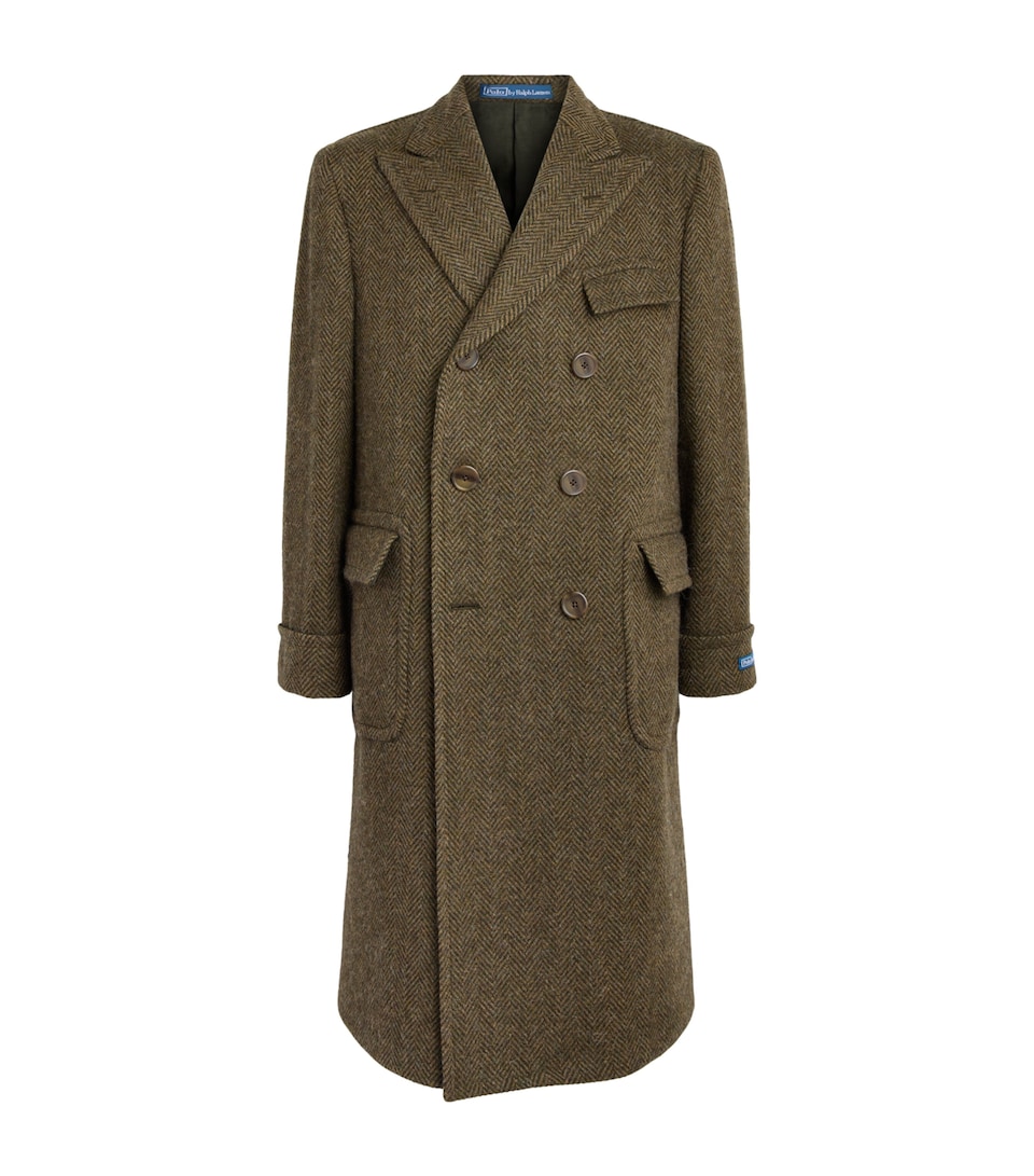 Polo Ralph Lauren Mens Wool Tweed Polo Coat Loden Multi
