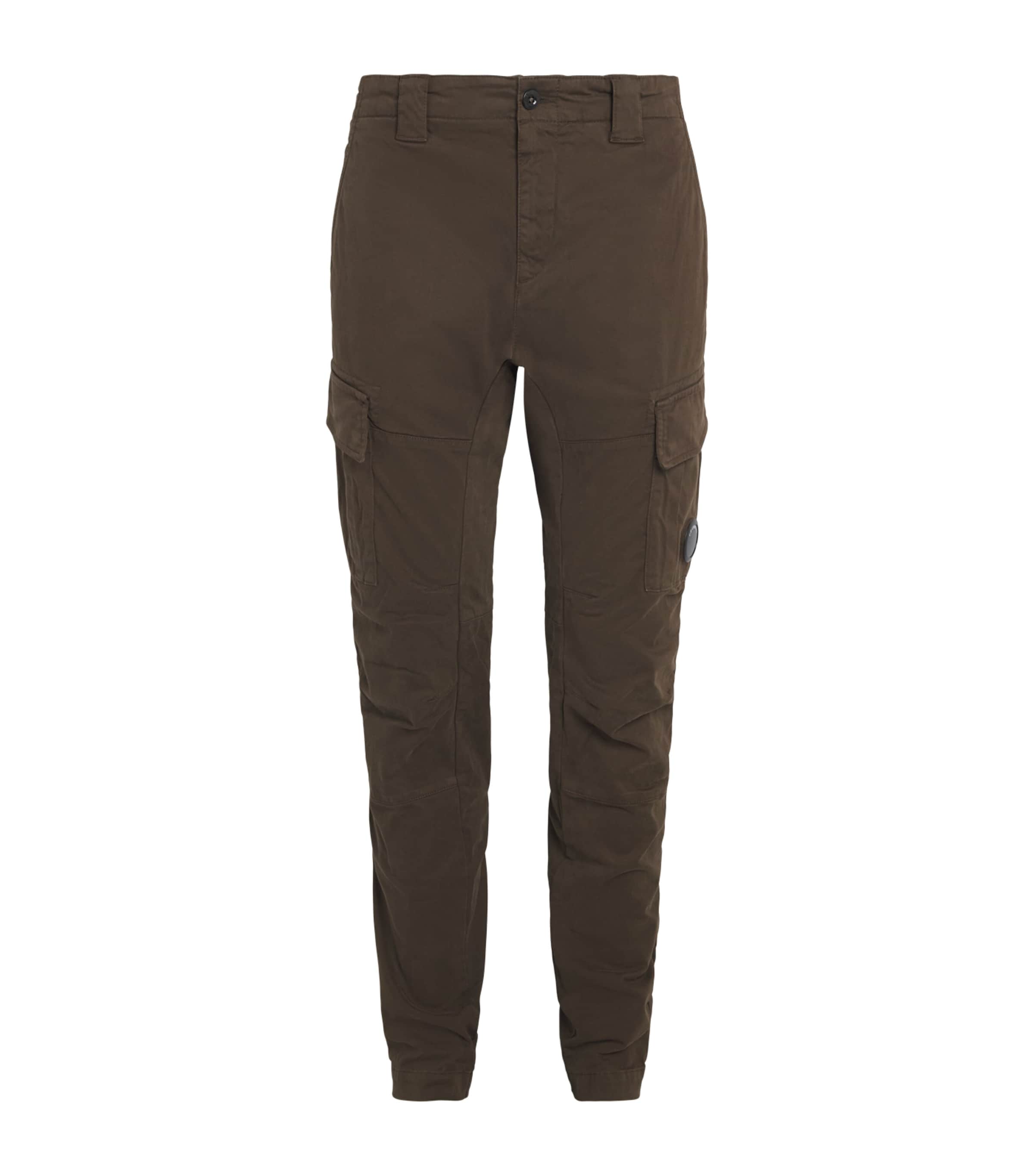 C.P. Company Mens Stretch-Cotton Sateen Cargo Trousers