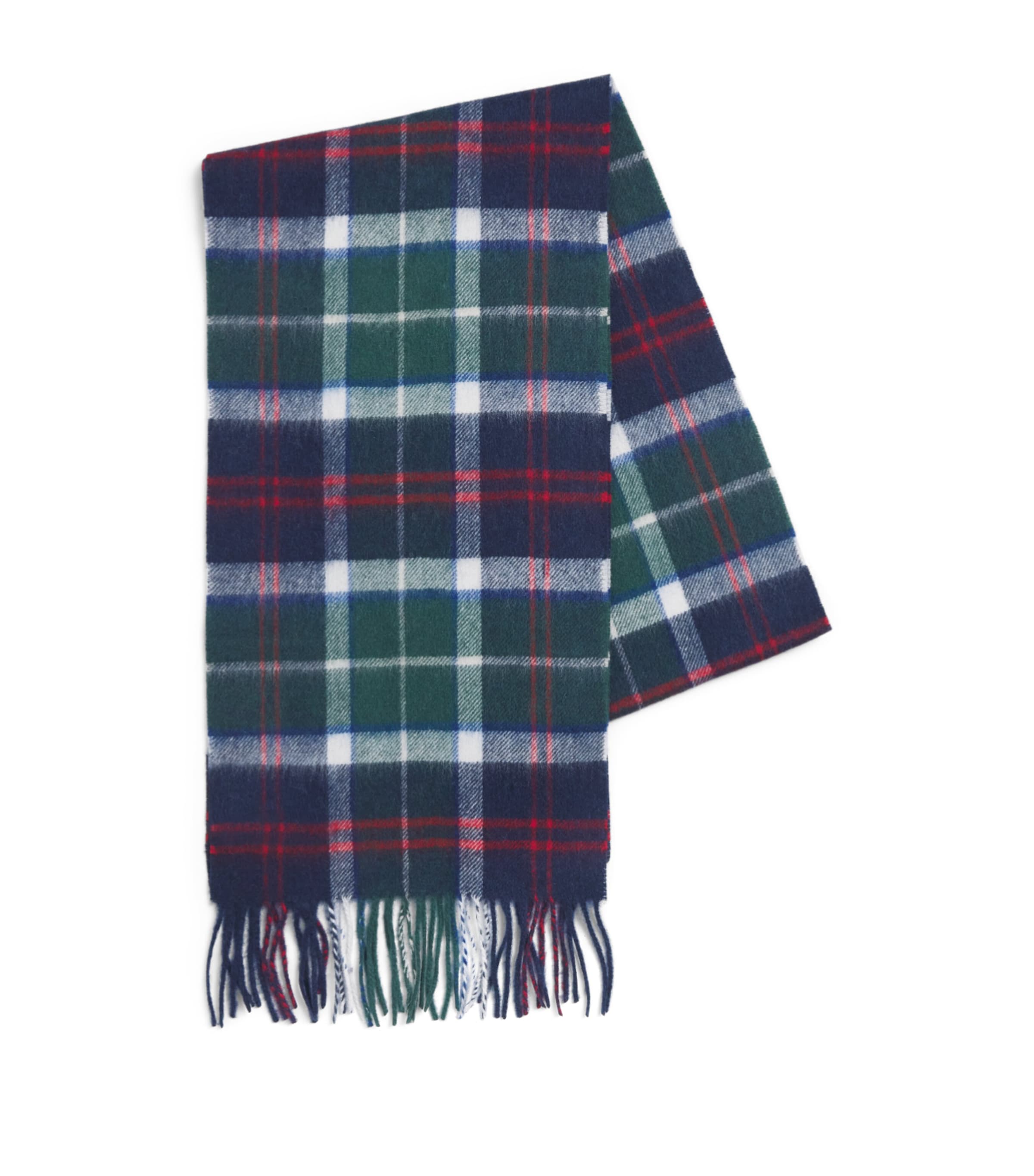 Barbour Wool-Cashmere Tartan Scarf Evergreen Tartan