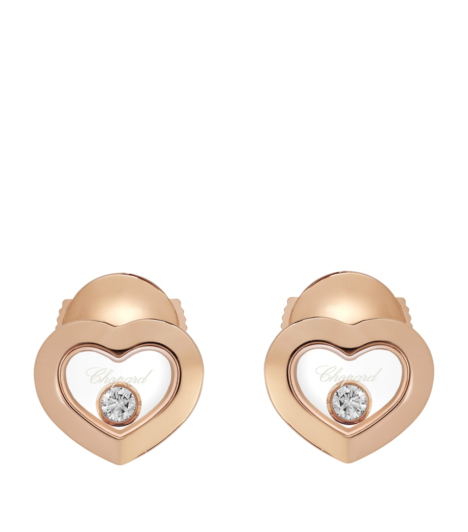 Chopard Rose Gold And Diamond Happy Diamonds Icons Earrings Rose Gold