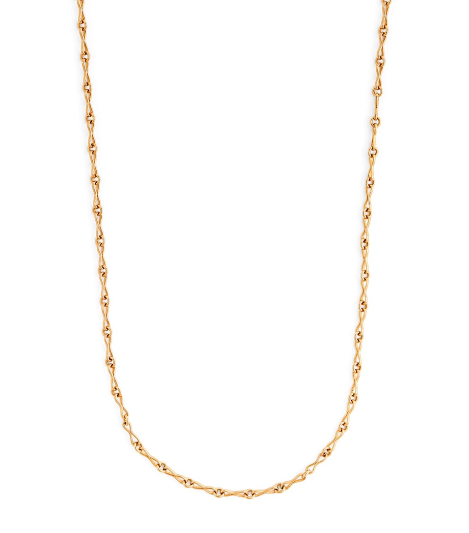 Small Yellow Gold Circle Link Chain Necklace