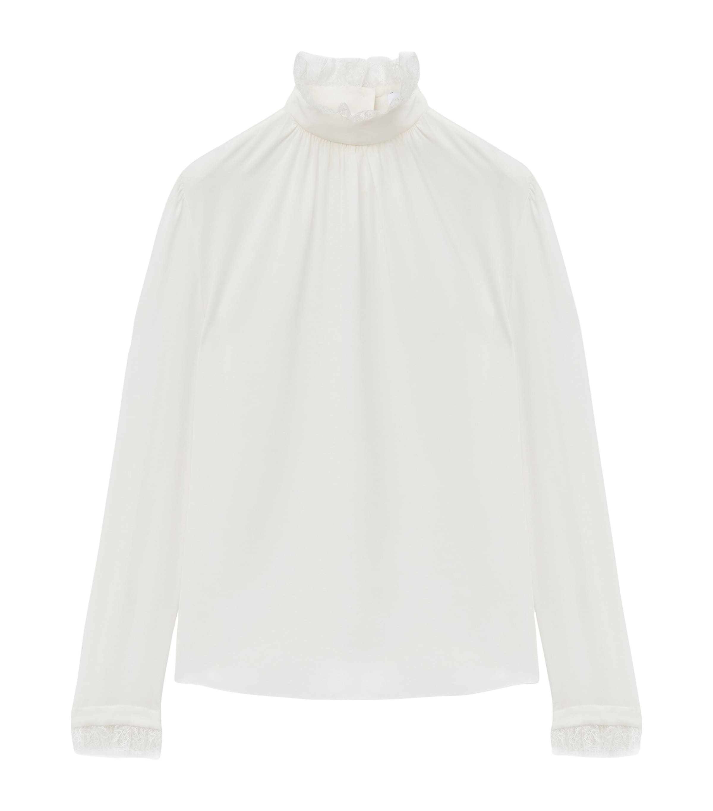 Silk Lace-Detail Shirt