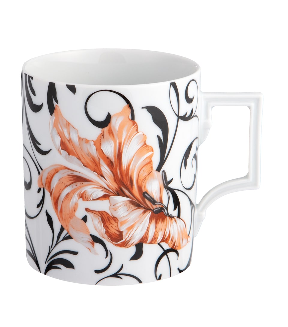 Porcelain Flower Ornament Mug