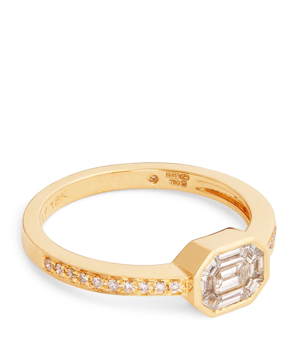 Yellow Gold and Diamond Illusion Ring