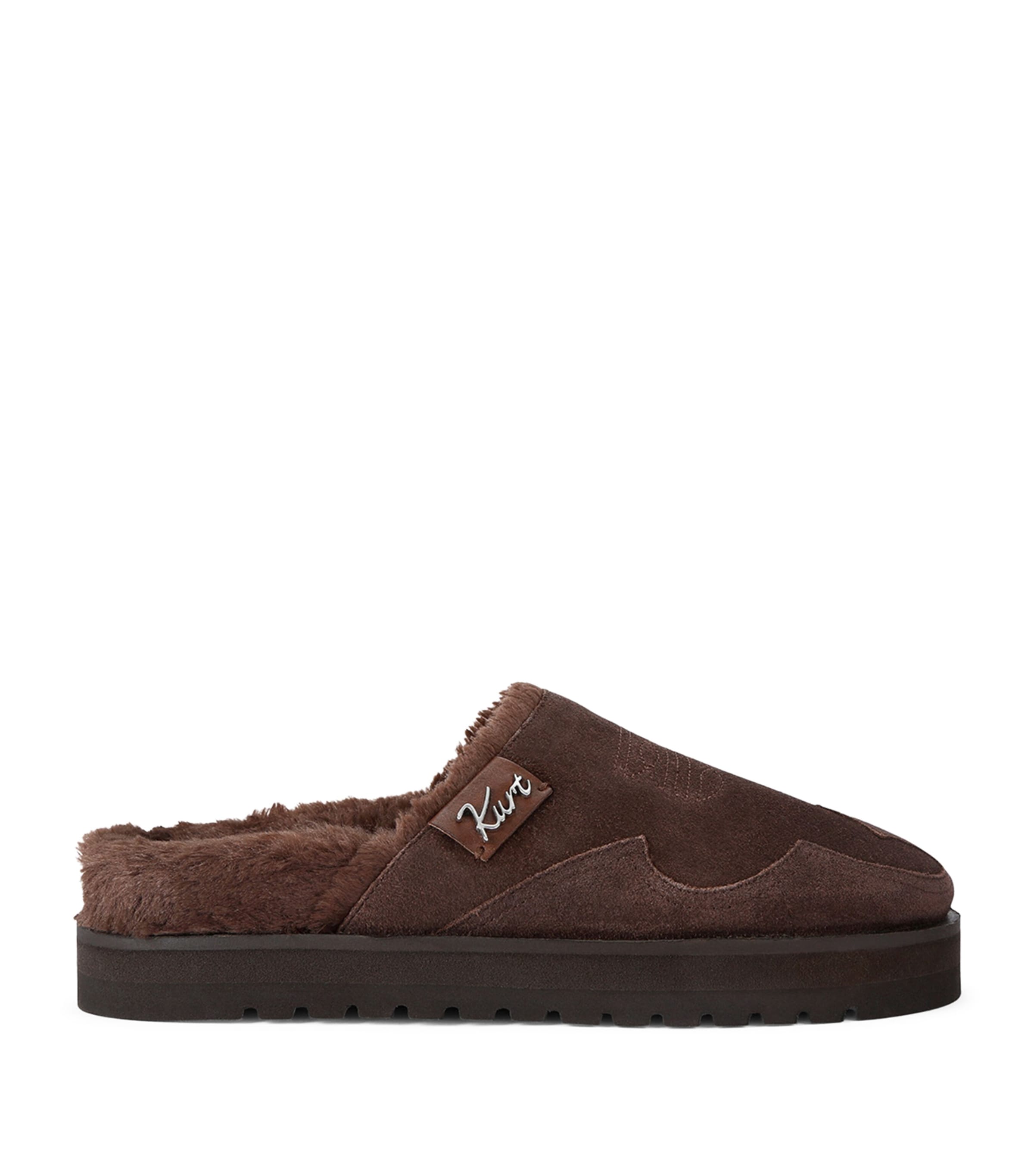 Kurt Geiger London Suede Hatton Pumped Mule Dark Brown