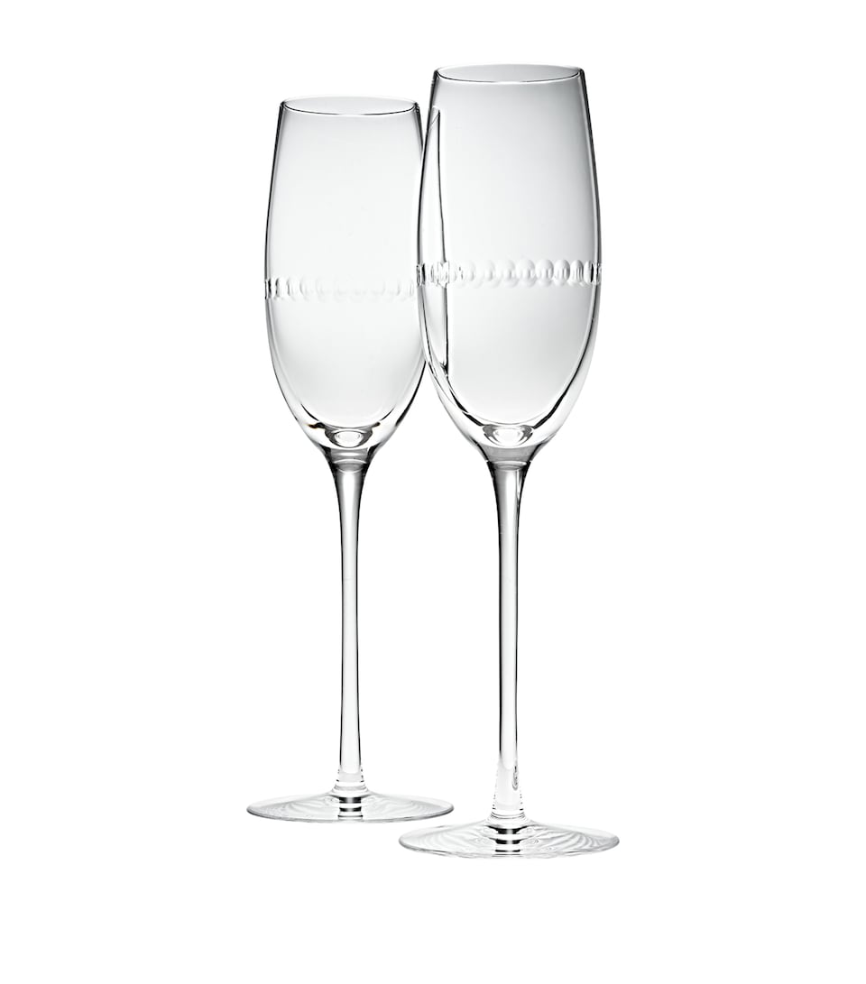 Christofle Set of 2 Perles Champagne Flutes (100ml)