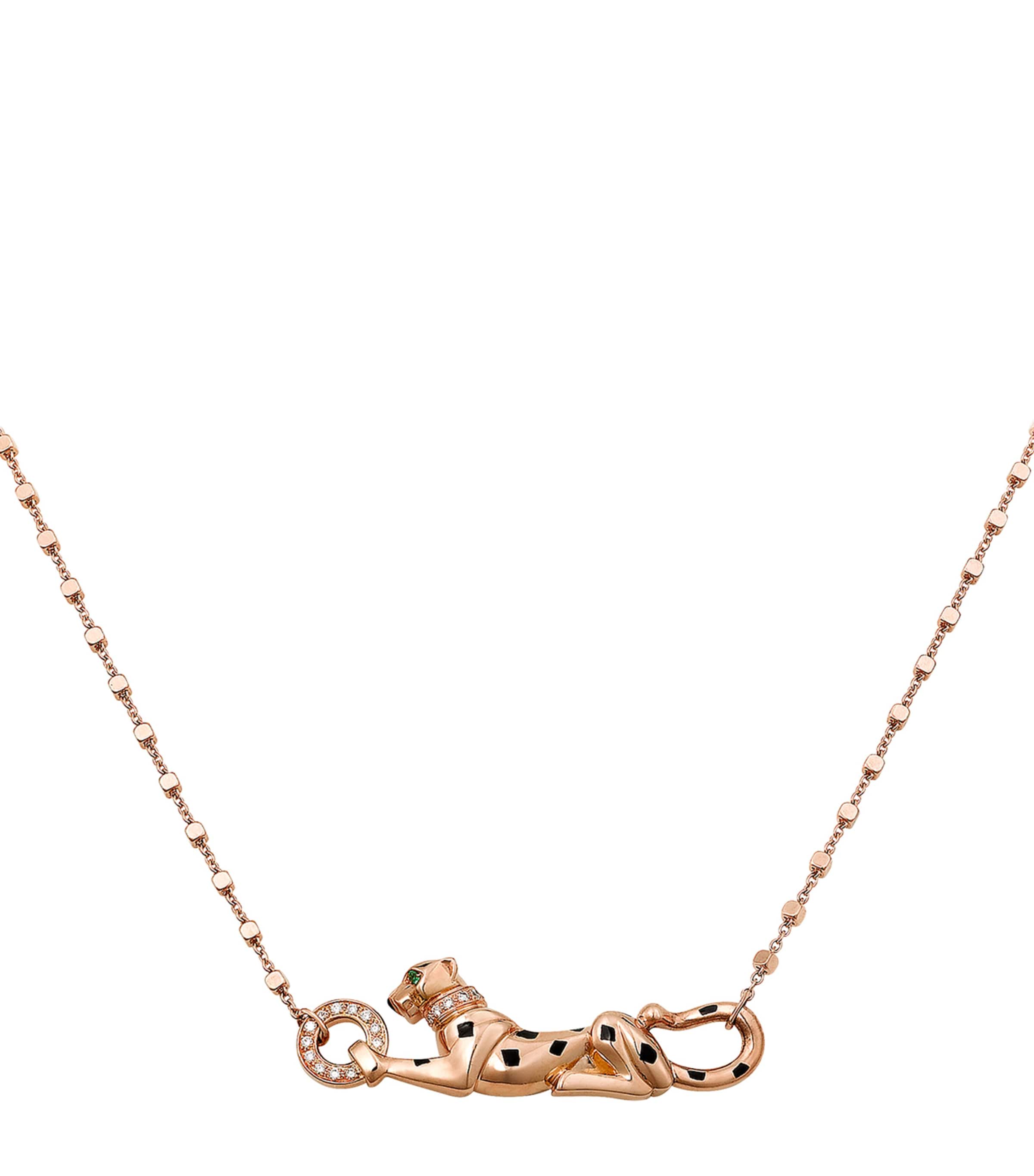 Rose Gold, Diamond and Tsavorite Panthère de Cartier Necklace