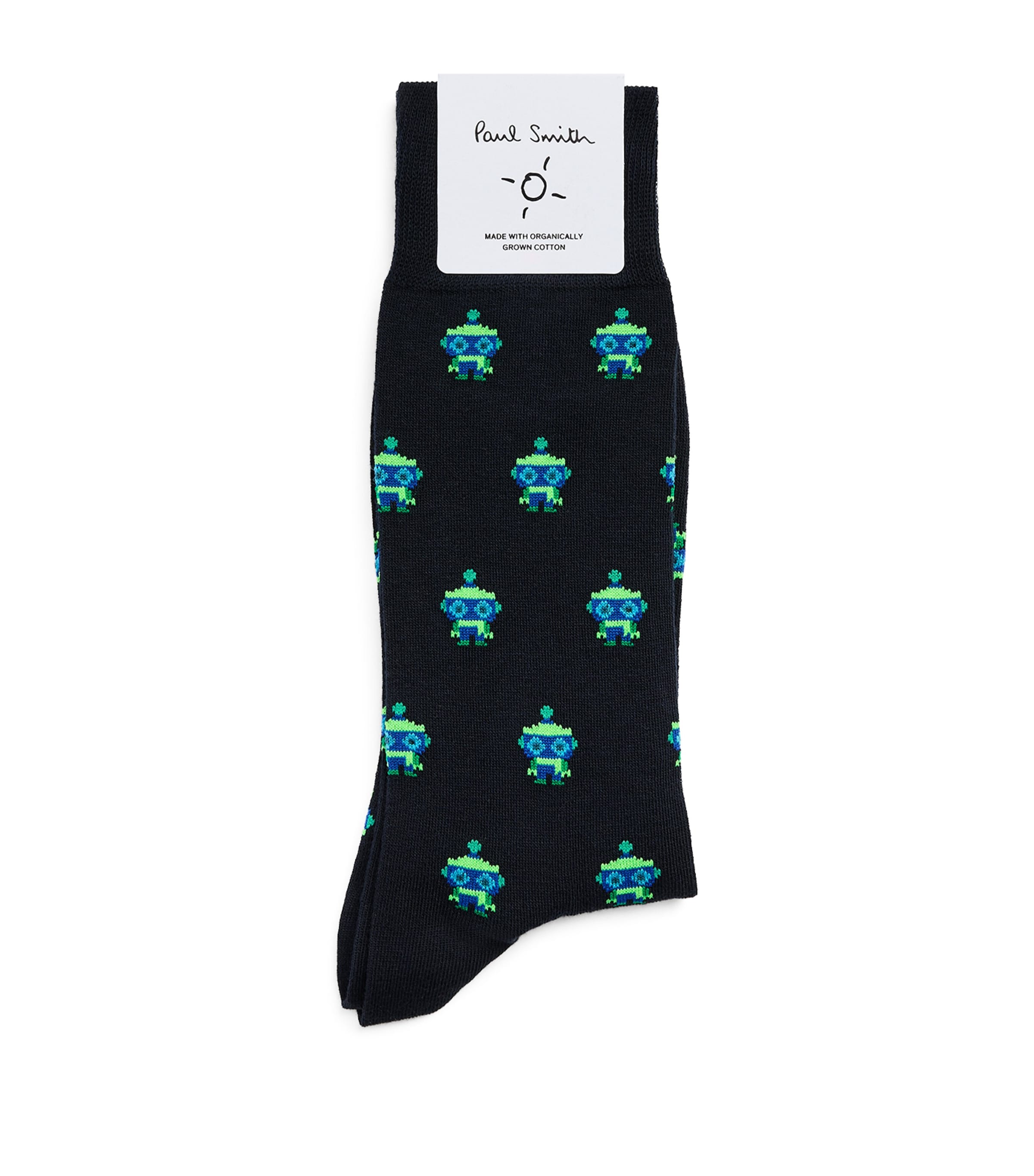 Paul Smith Mens Robot Socks Blue