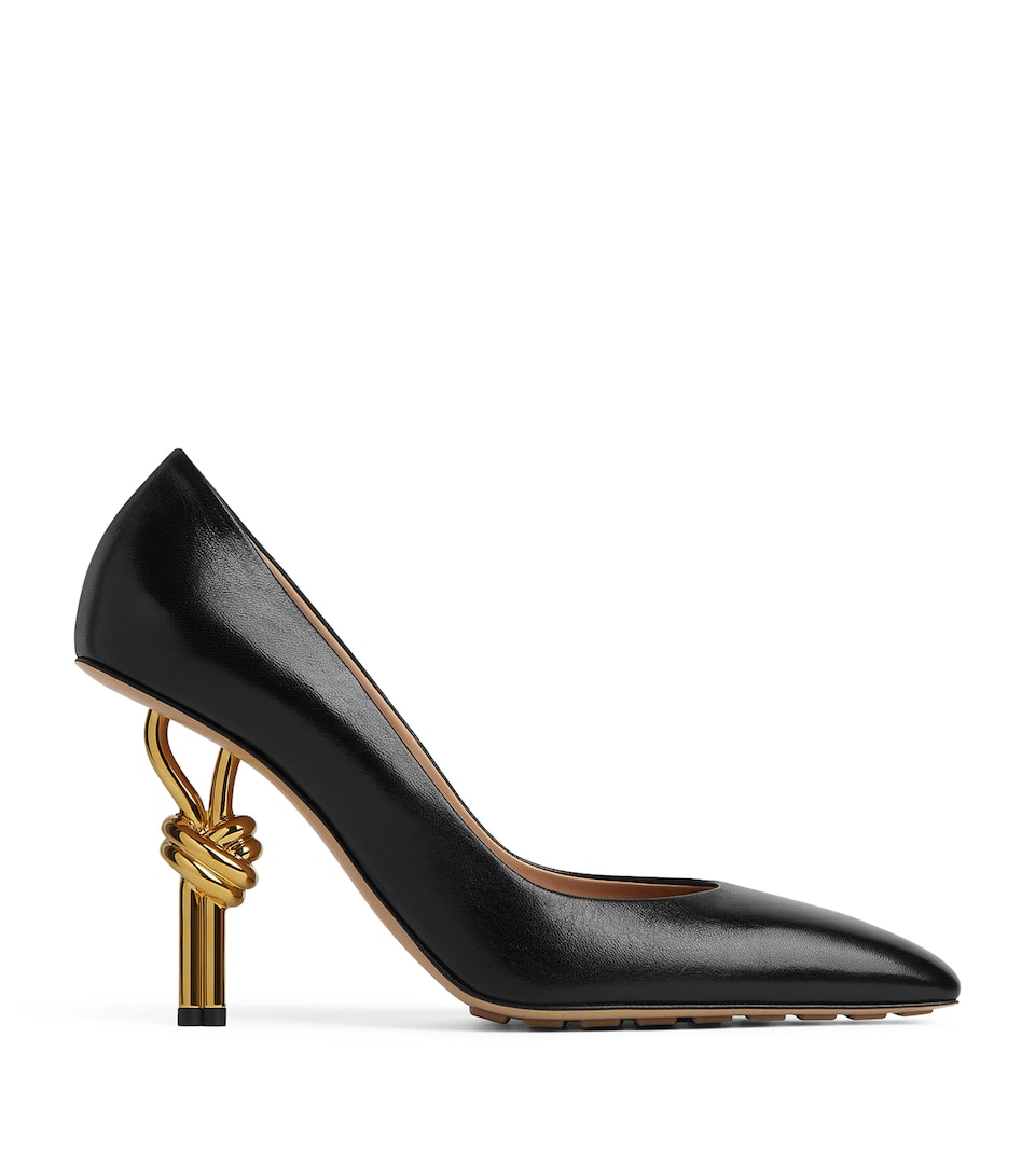 Leather Knot Pumps 90