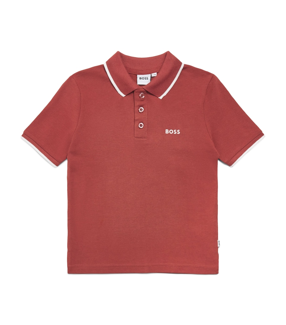 BOSS Kidswear Cotton Polo Shirt (4-16 Years) Crimson