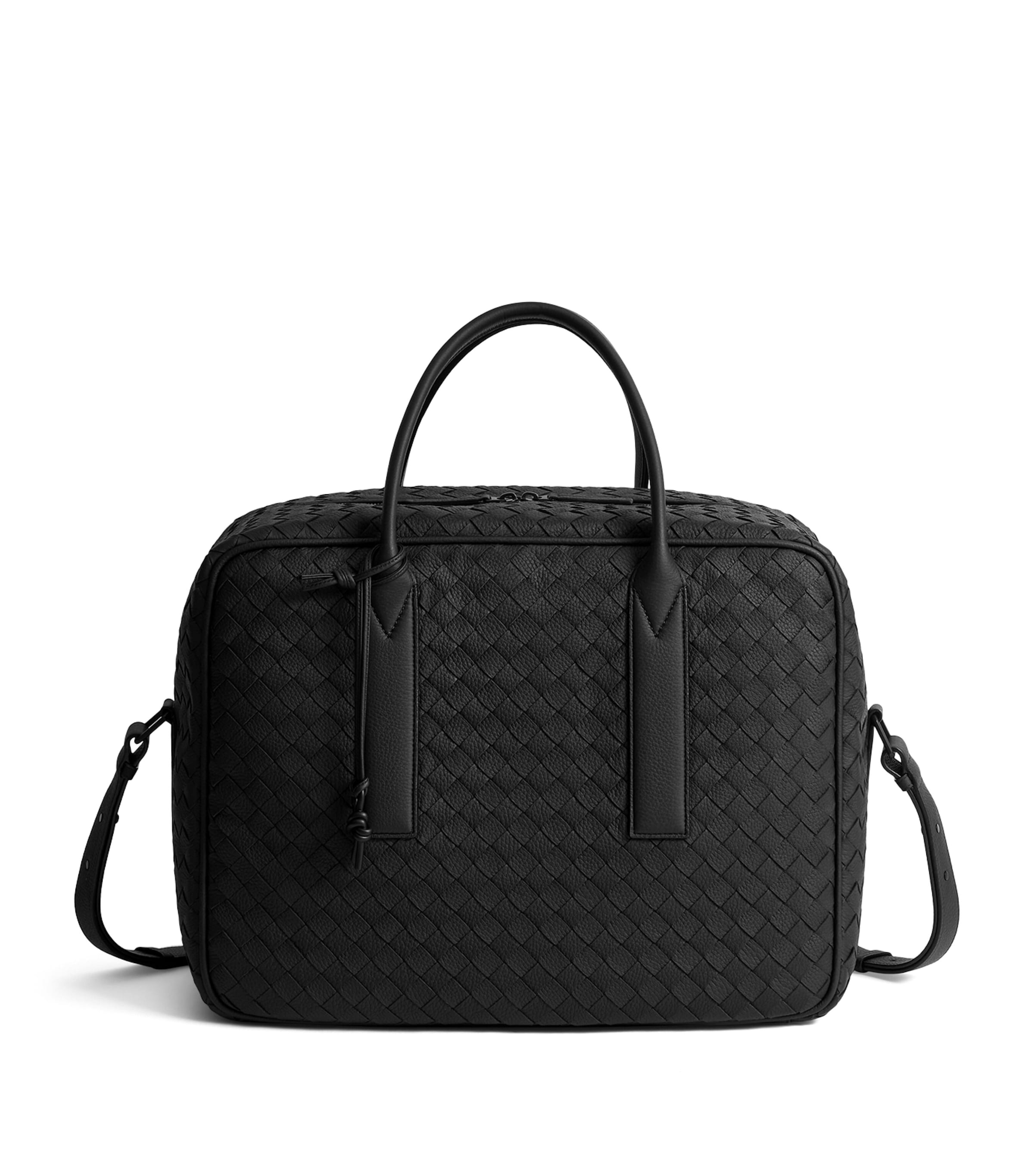 Bottega Veneta Leather Intrecciato Getaway Weekender Travel Bag