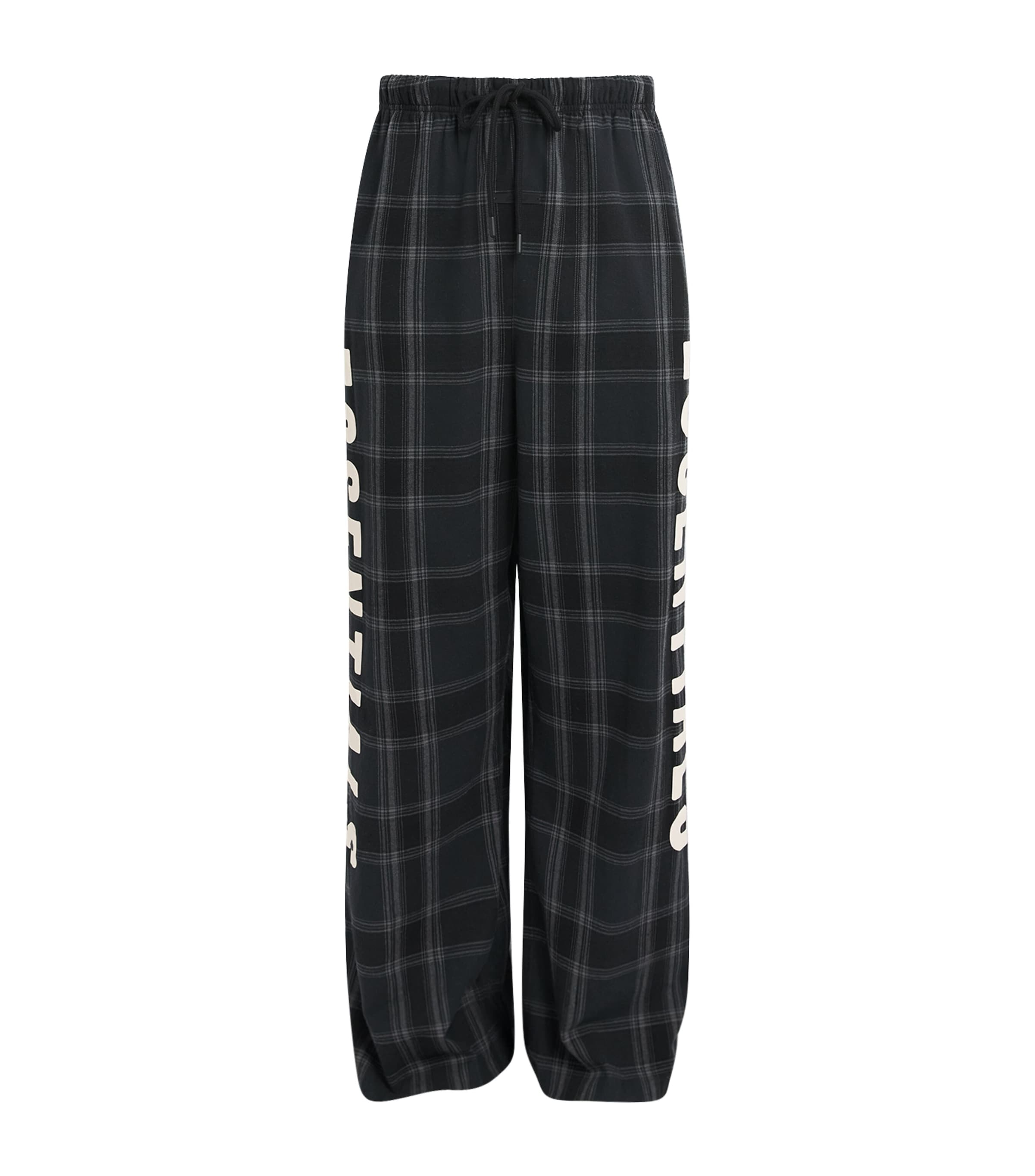 FEAR OF GOD ESSENTIALS Mens Flannel Check Lounge Trousers Vintage Blk Pld