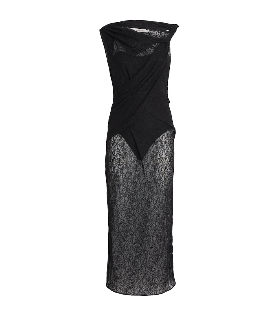Lace Aperture Midi Dress