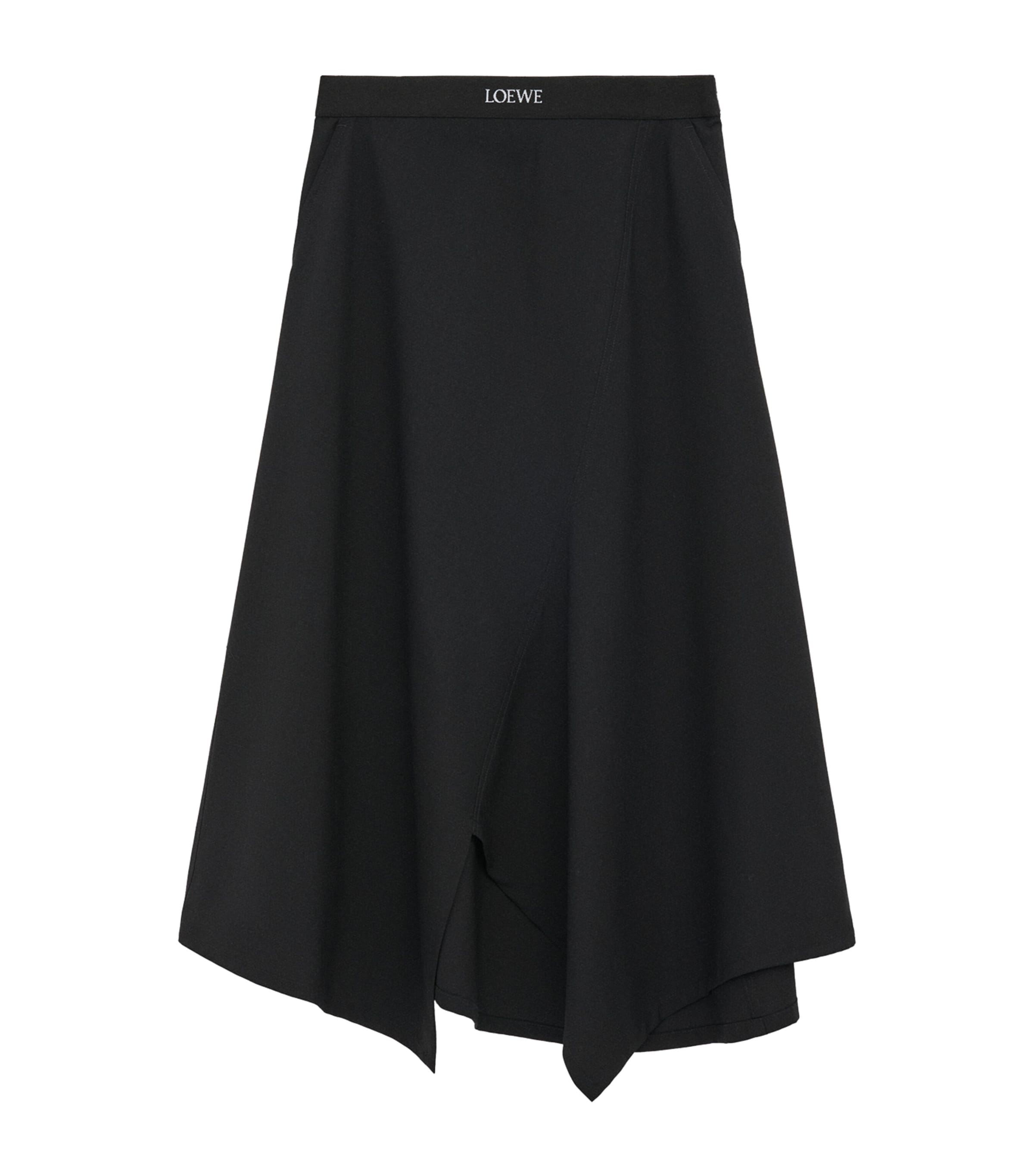 Wool-Blend Asymmetric Skirt