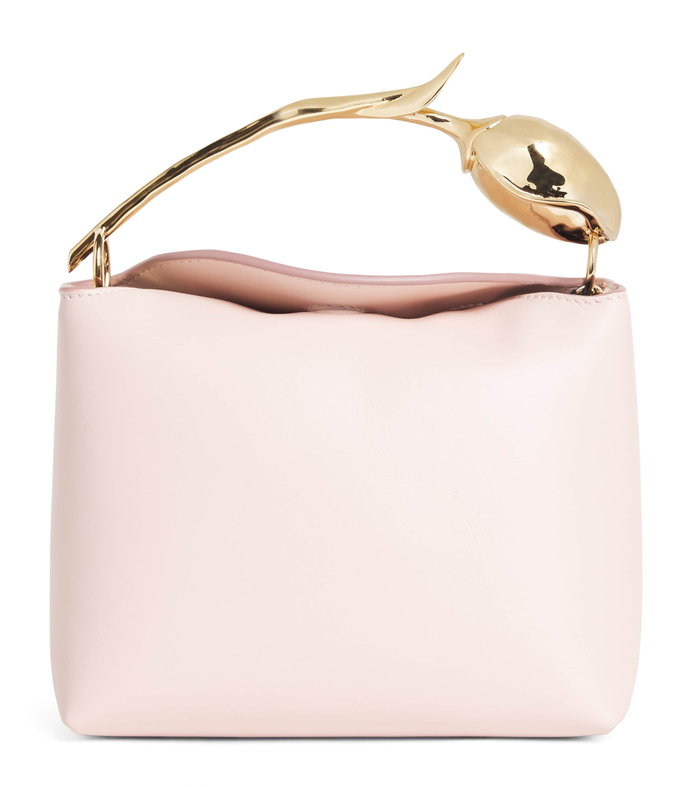Erdem Mini Leather Bloom Top-Handle Bag Blush