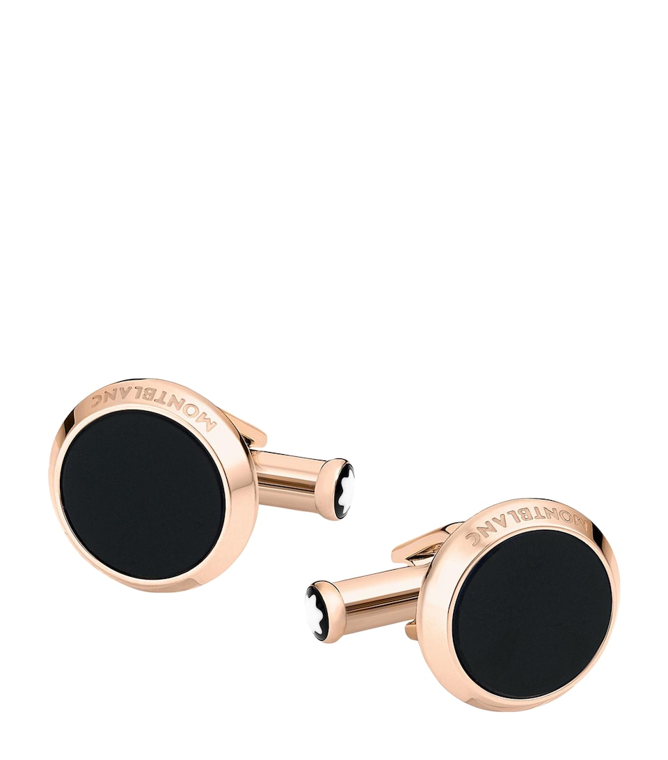 Stainless Steel and Onyx Meisterstück Cufflinks