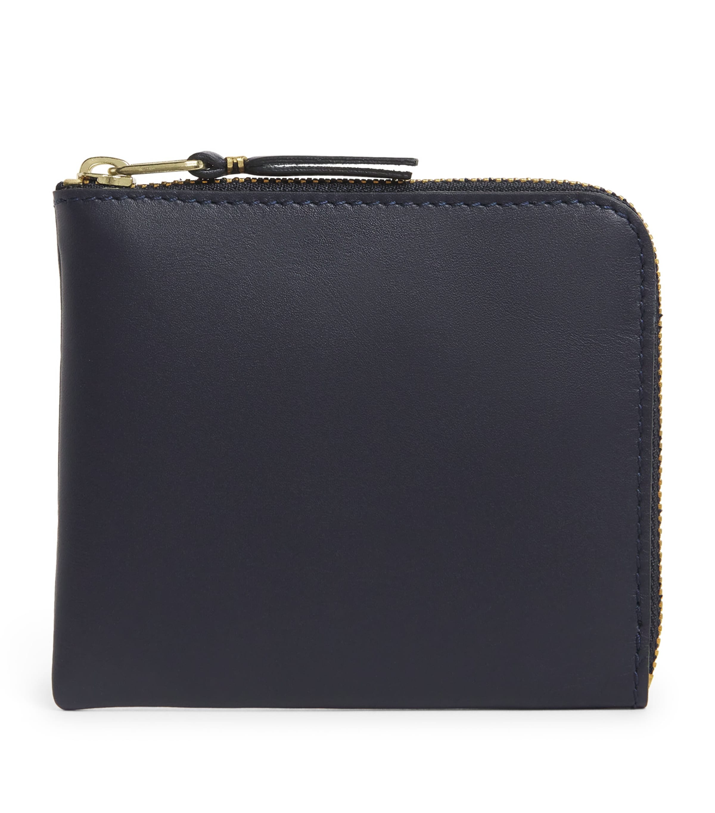 Comme Des Garçons Wallet Leather Zipped Pouch Navy
