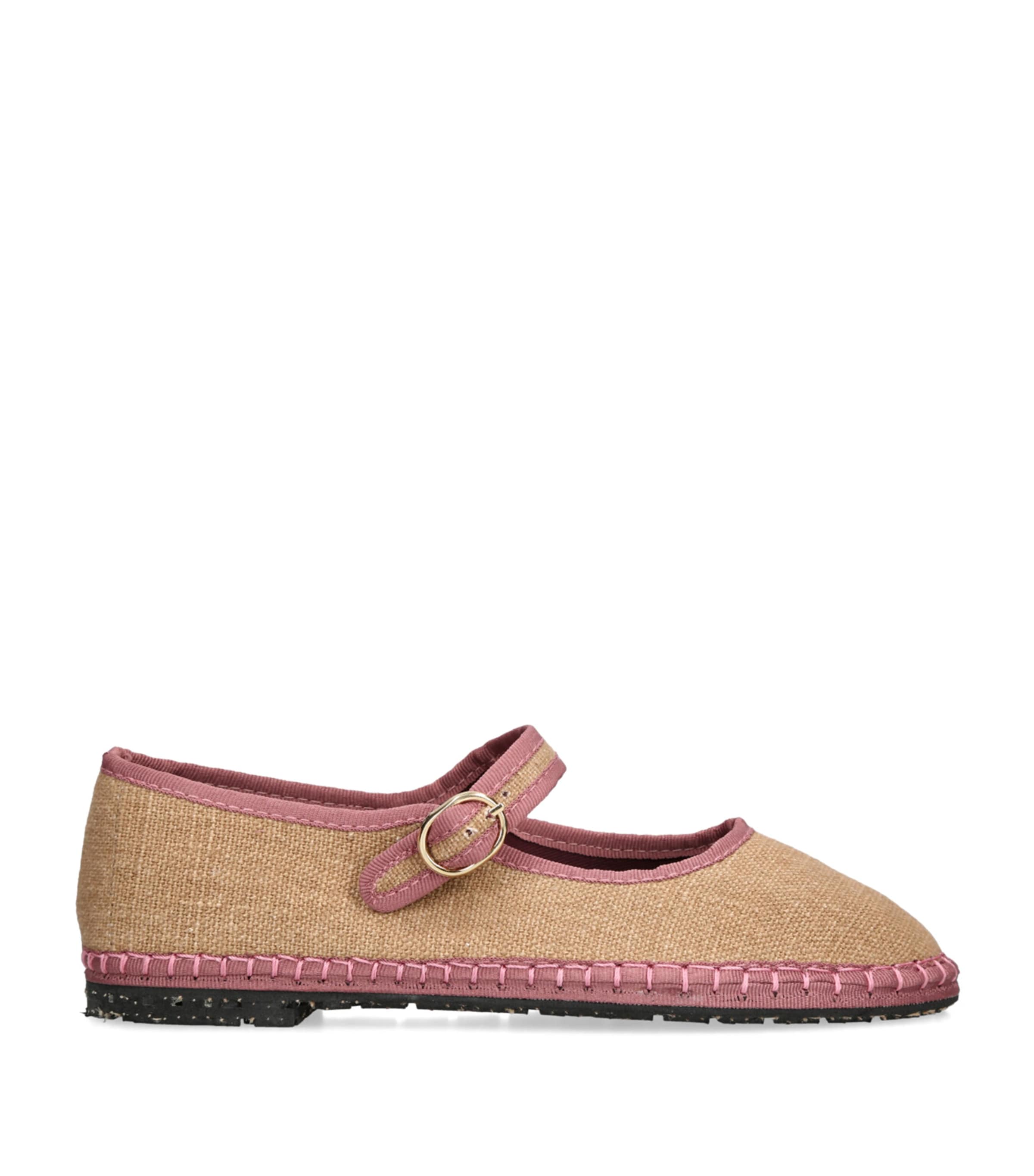 Flabelus Linen Dora Mary Janes Beige