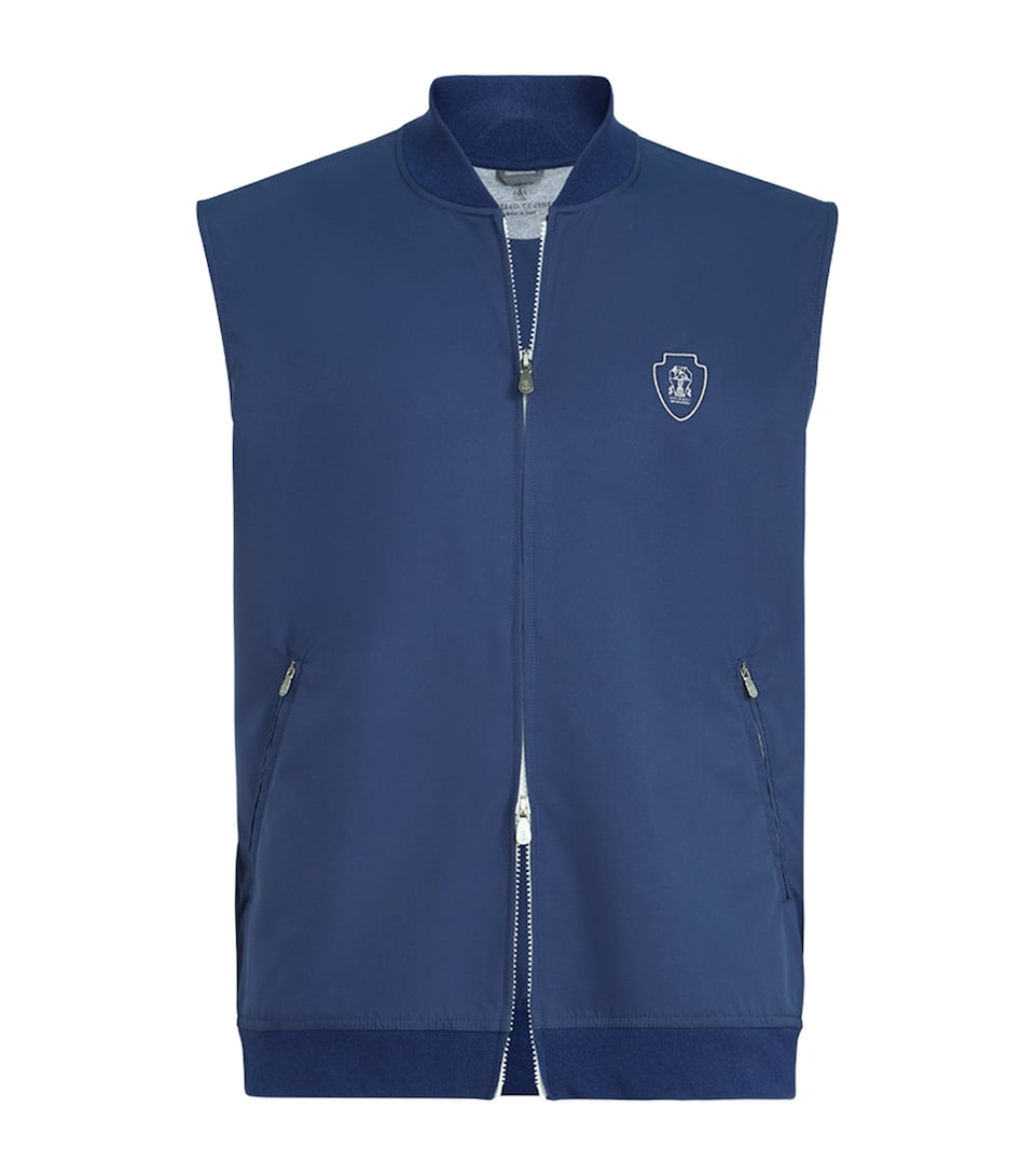 Brunello Cucinelli Mens Water-Resistant Crest Gilet