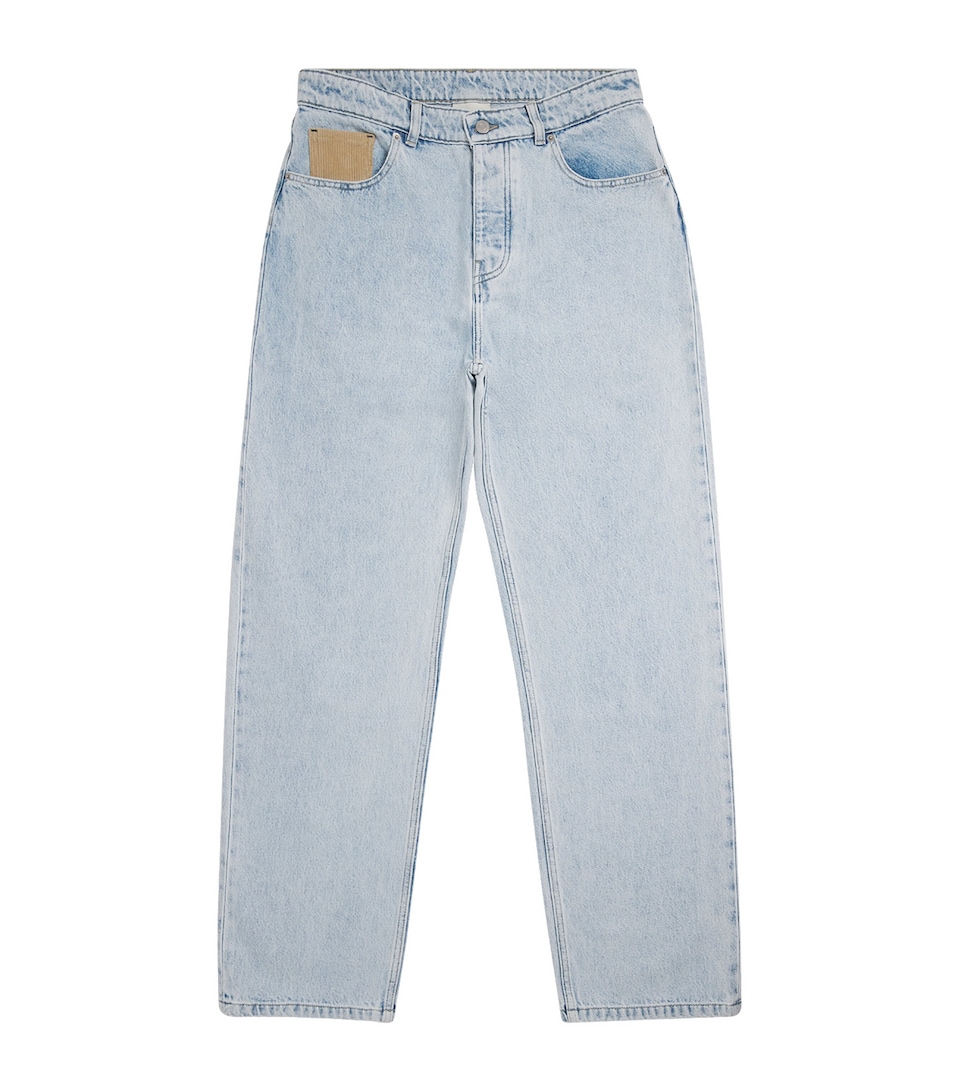Cord-Pocket Straight Jeans