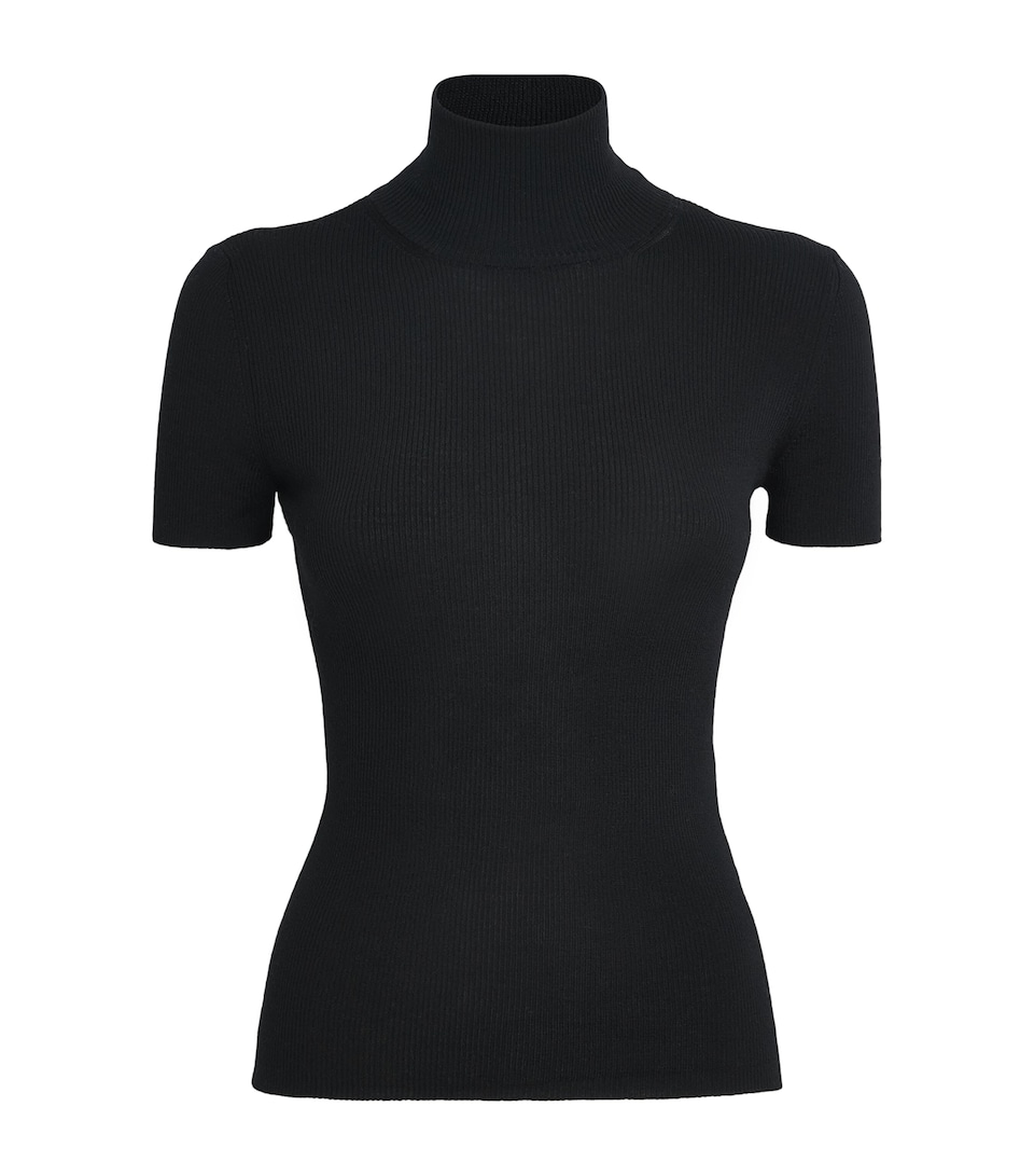 Virgin Wool Short-Sleeve Sweater