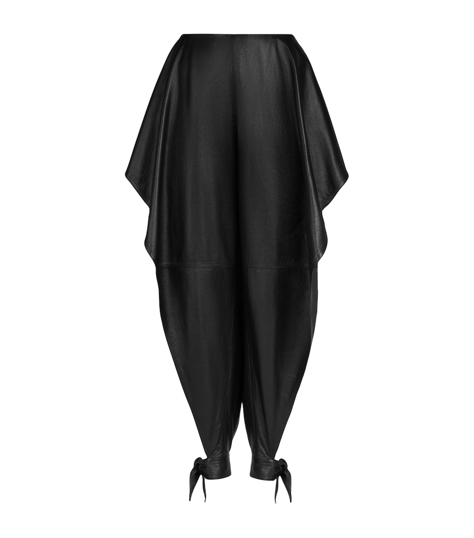 Alaïa Womens Leather Open-Leg Trousers Noir Alaia