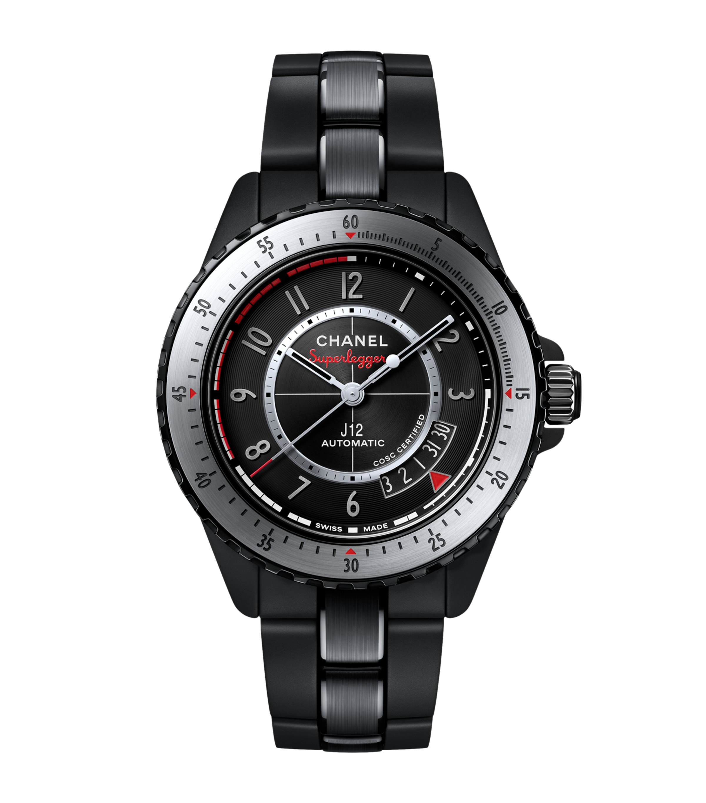 CHANEL Ceramic and Steel J12 Superleggera Calibre 12.1 Watch 42mm Black
