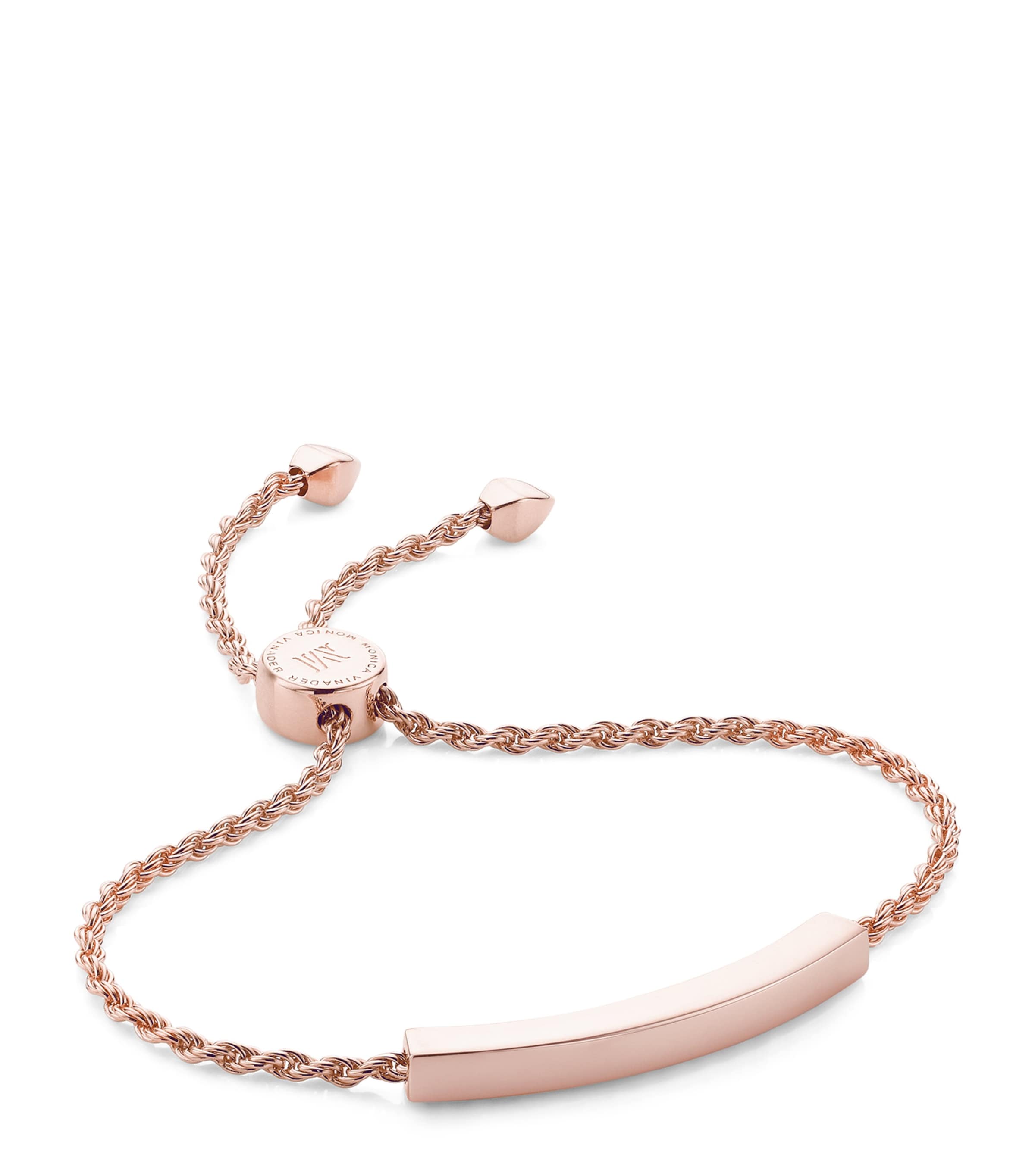 Monica Vinader Rose Gold Vermeil Linear Friendship Bracelet Rose Gold