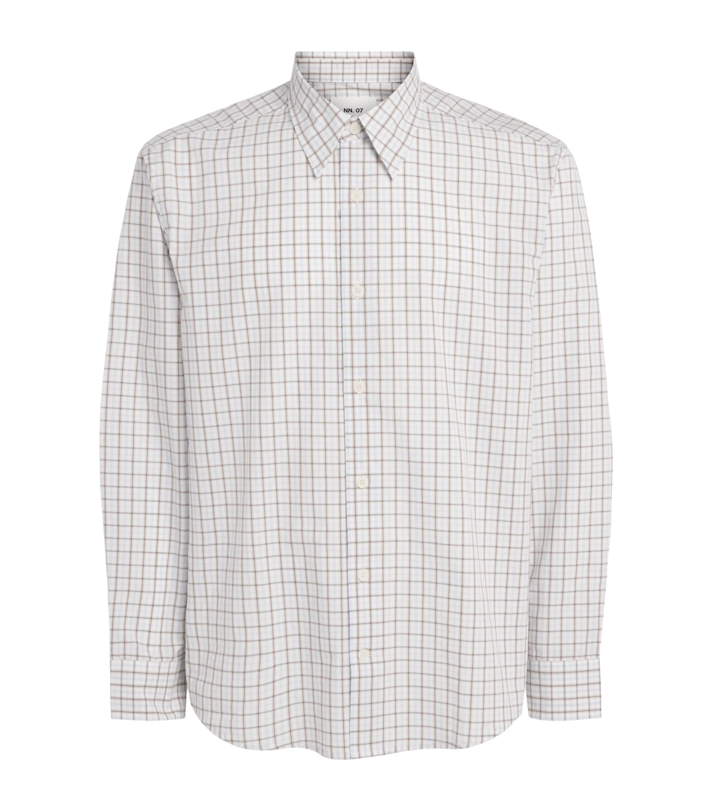 NN.07 Mens Organic Cotton Check Shirt Blue Check
