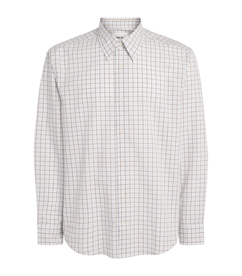 NN.07 Mens Organic Cotton Check Shirt Blue Check