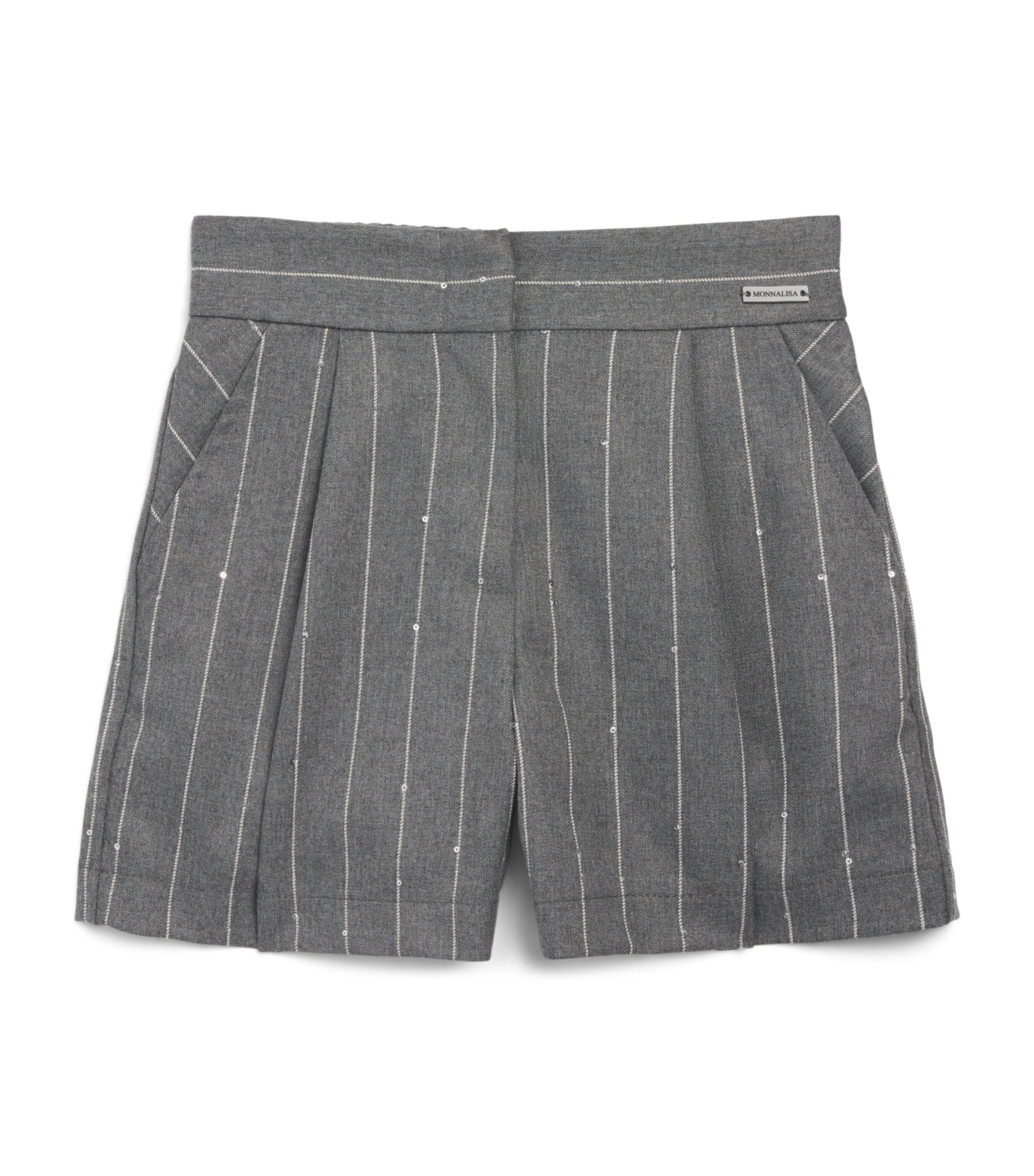 Monnalisa Stripe Bermuda Shorts (4-14 Years) Grigio Medio