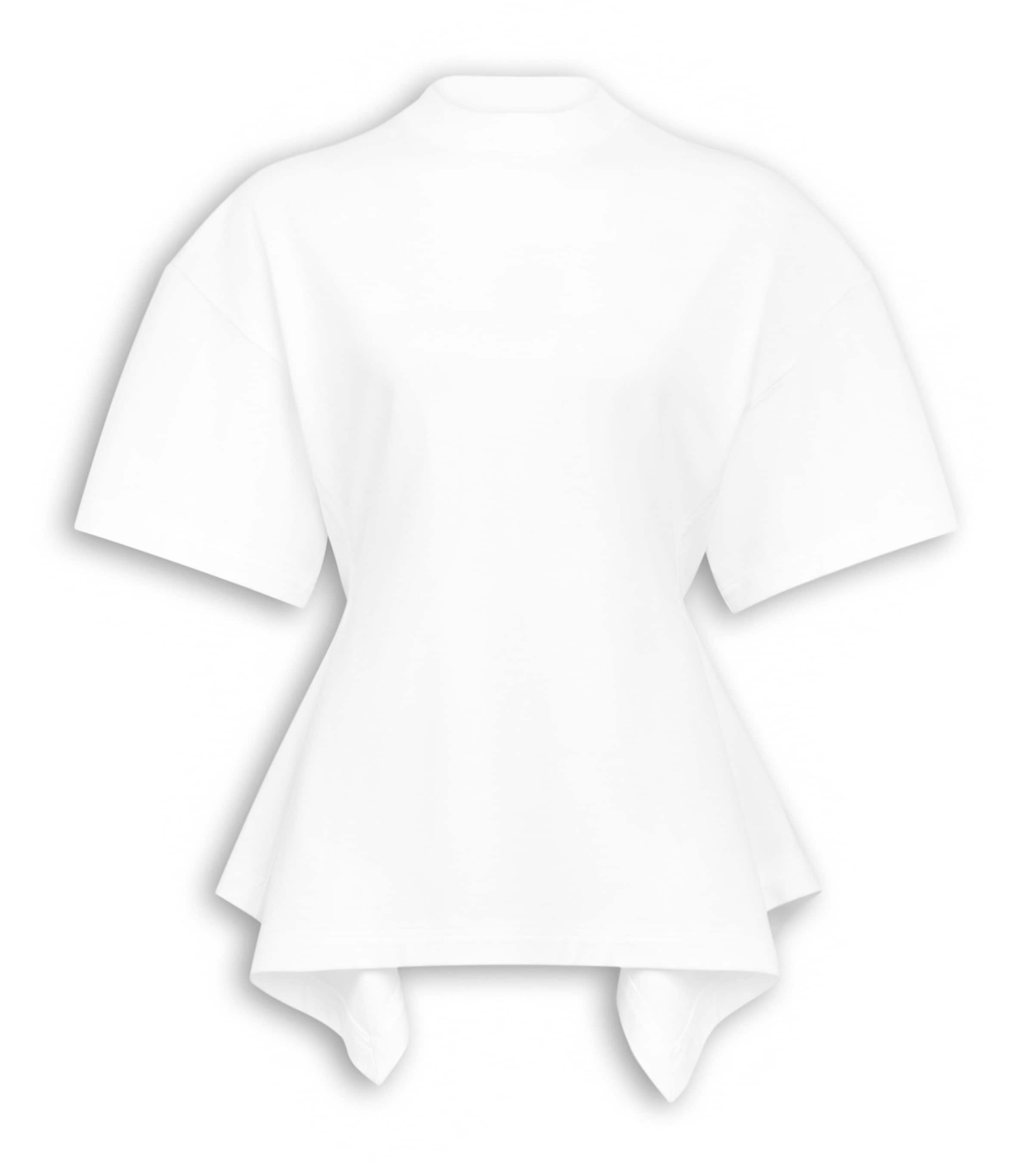 Alaïa Womens Cotton Peplum T-Shirt Blanc