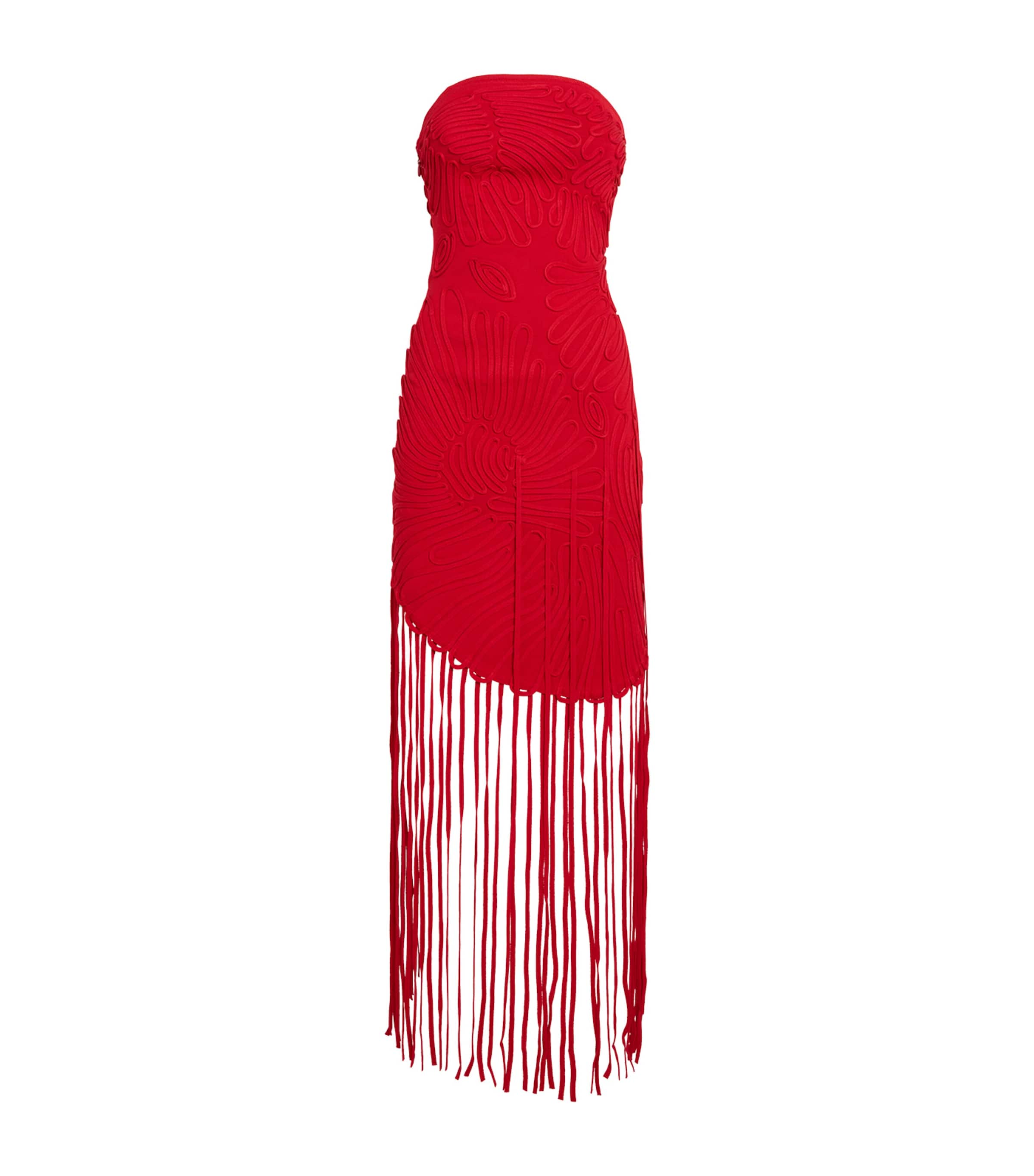 Cult Gaia Womens Embroidered Edina Maxi Dress Vermilion