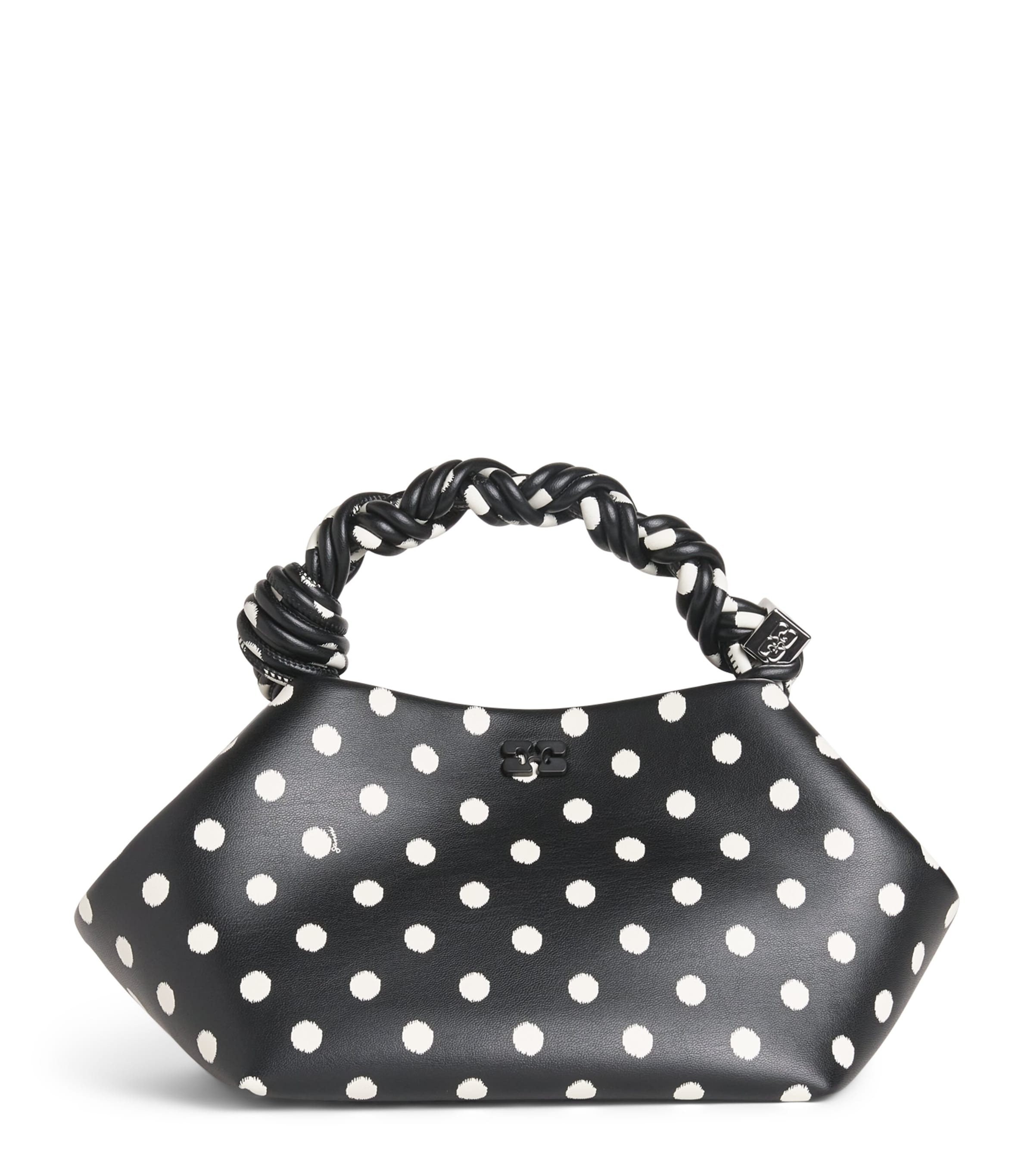 Small Polka-Dot Bou Top-Handle Bag