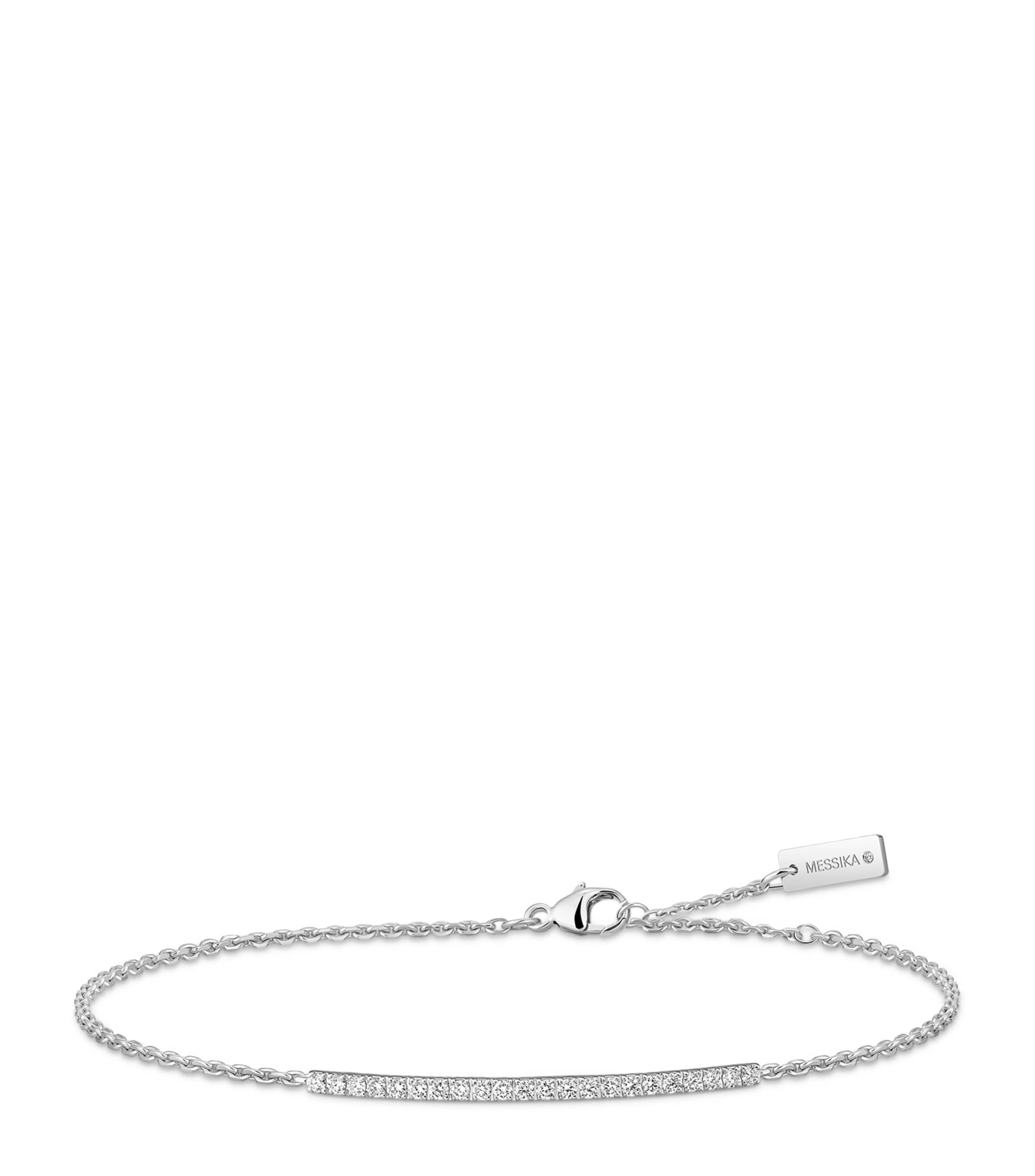 Messika Gatsby White Gold and Diamond Pavé Chain Bracelet (0.25ct) White Gold