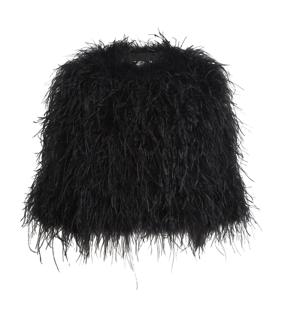 Yves Salomon Womens Ostrich Feather Jacket