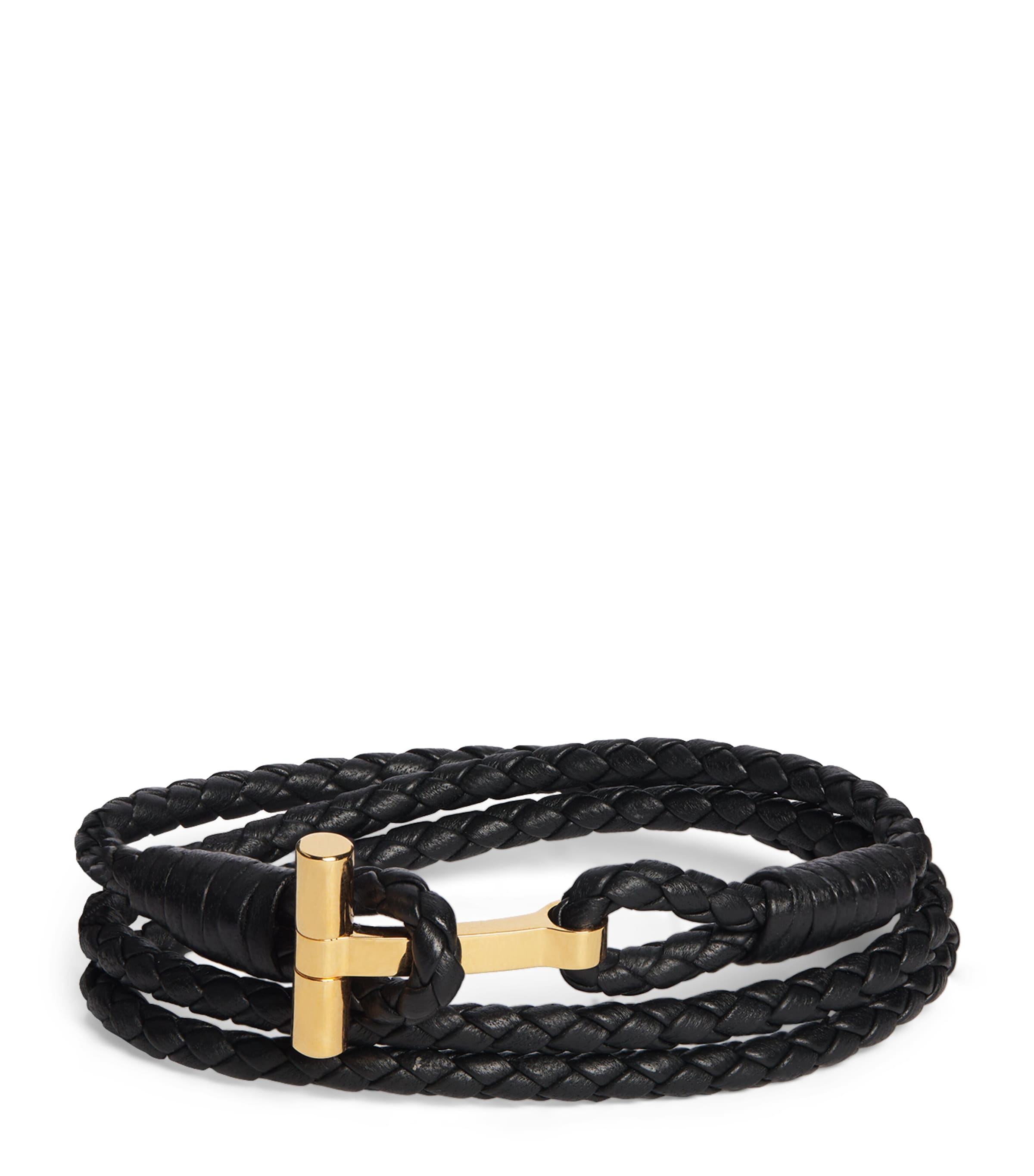 Leather Braided T Bracelet