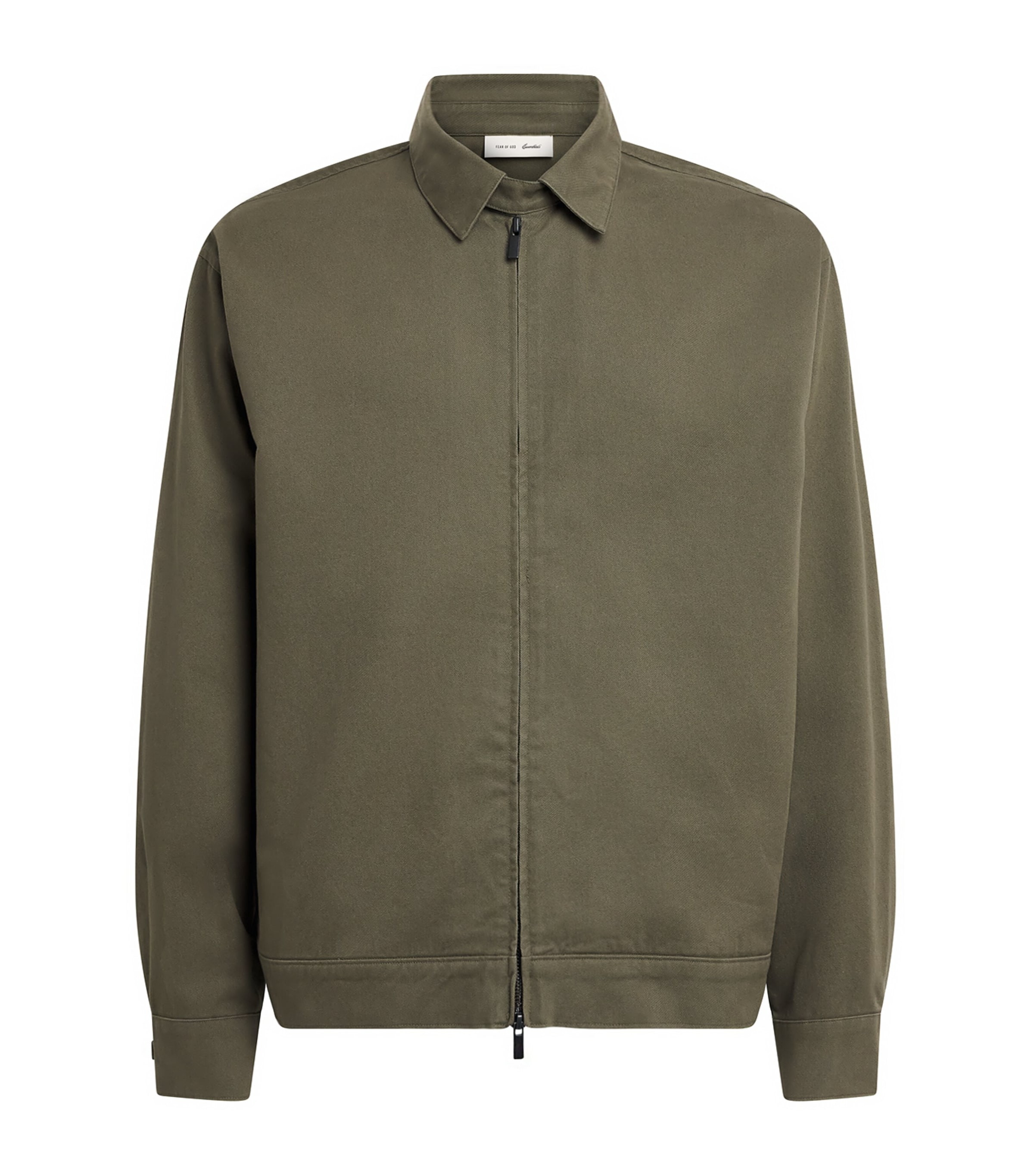 FEAR OF GOD ESSENTIALS Mens Cotton Twill Work Jacket Moss