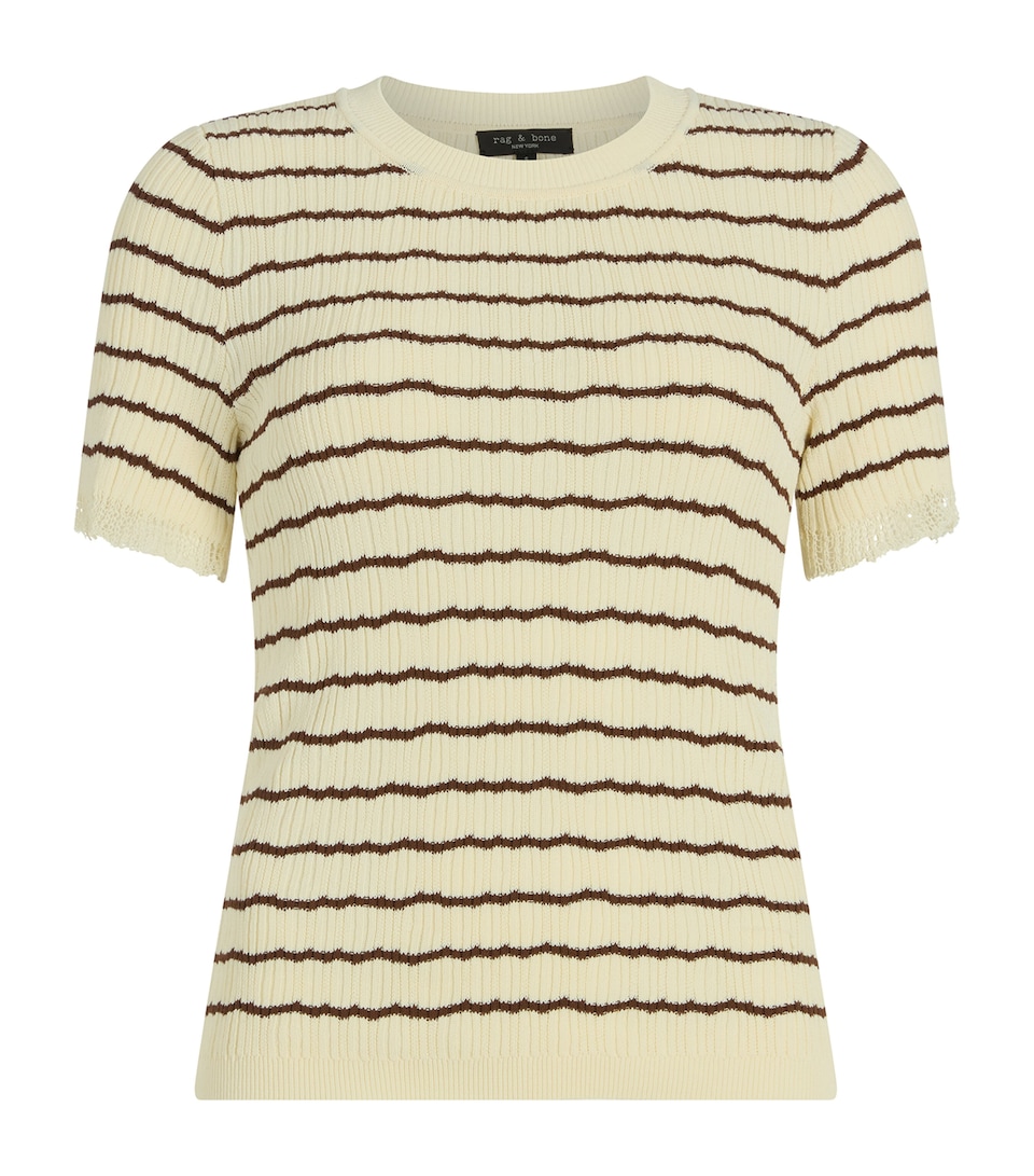 Cotton-Blend Knit Stripe Chiara Top