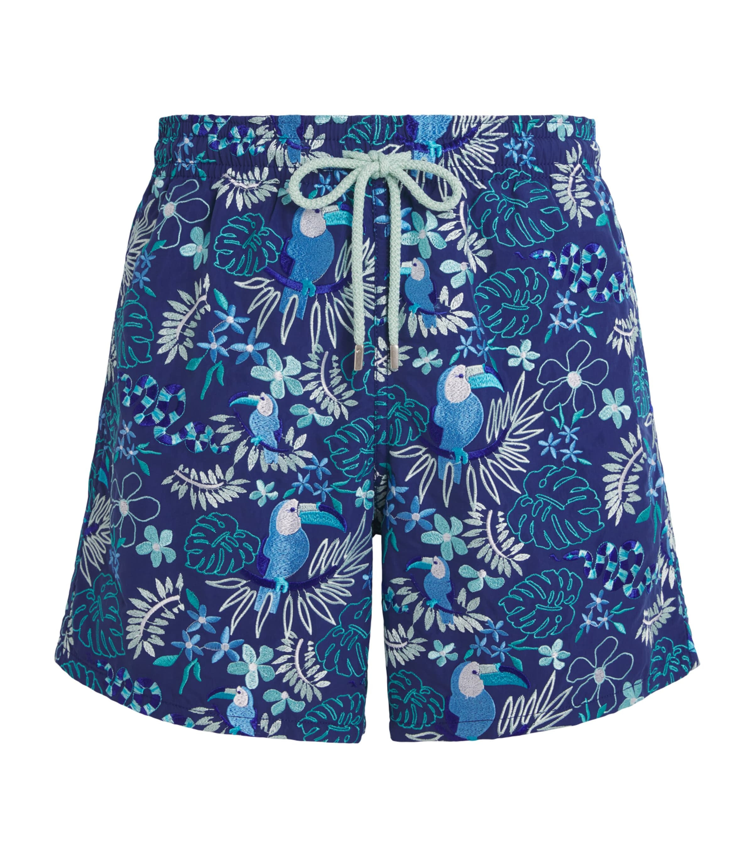 Vilebrequin Mens Papel de Embrulho Embroidered Mistral Swim Shorts Encre
