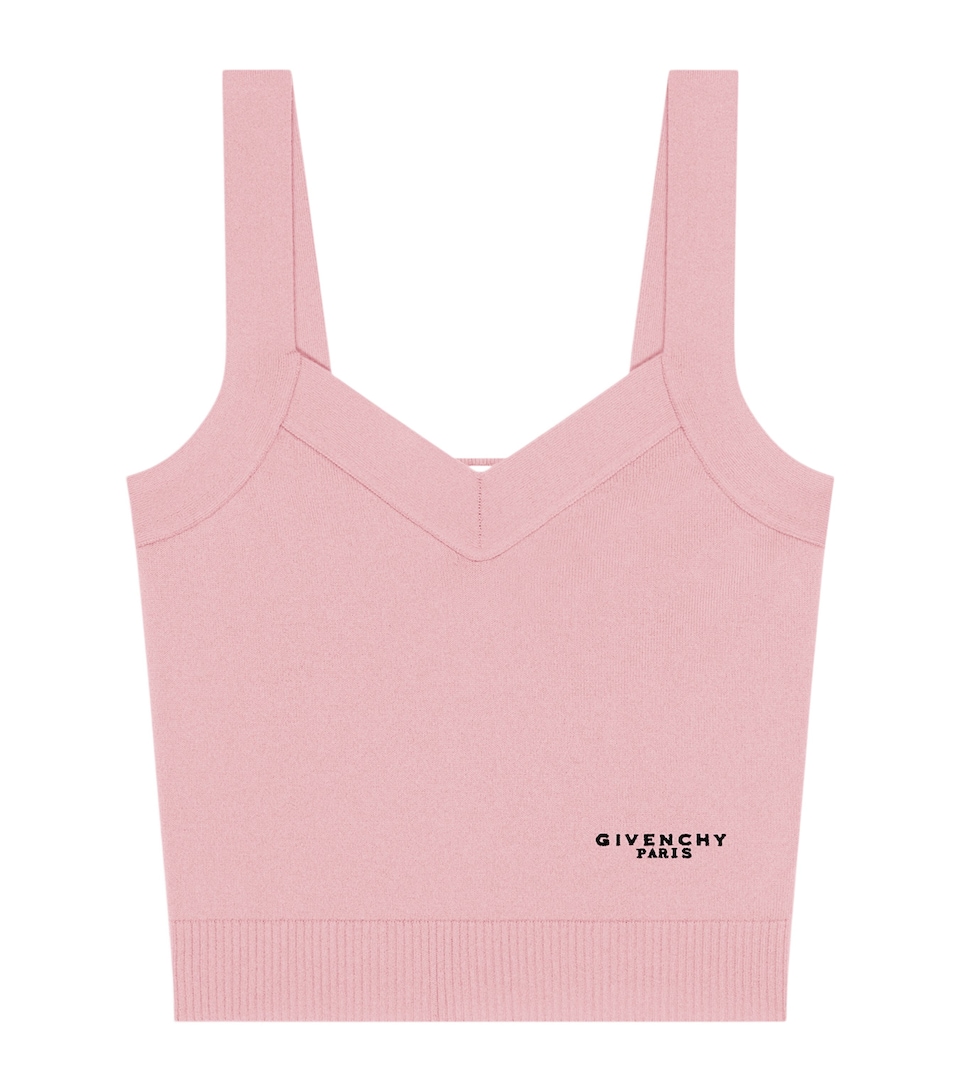 Givenchy Womens Wool-Cashmere Logo Tank Top Light Pink