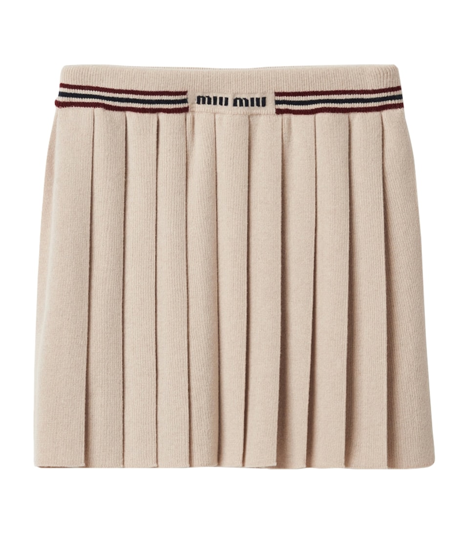 Cashmere Pleated Mini Skirt