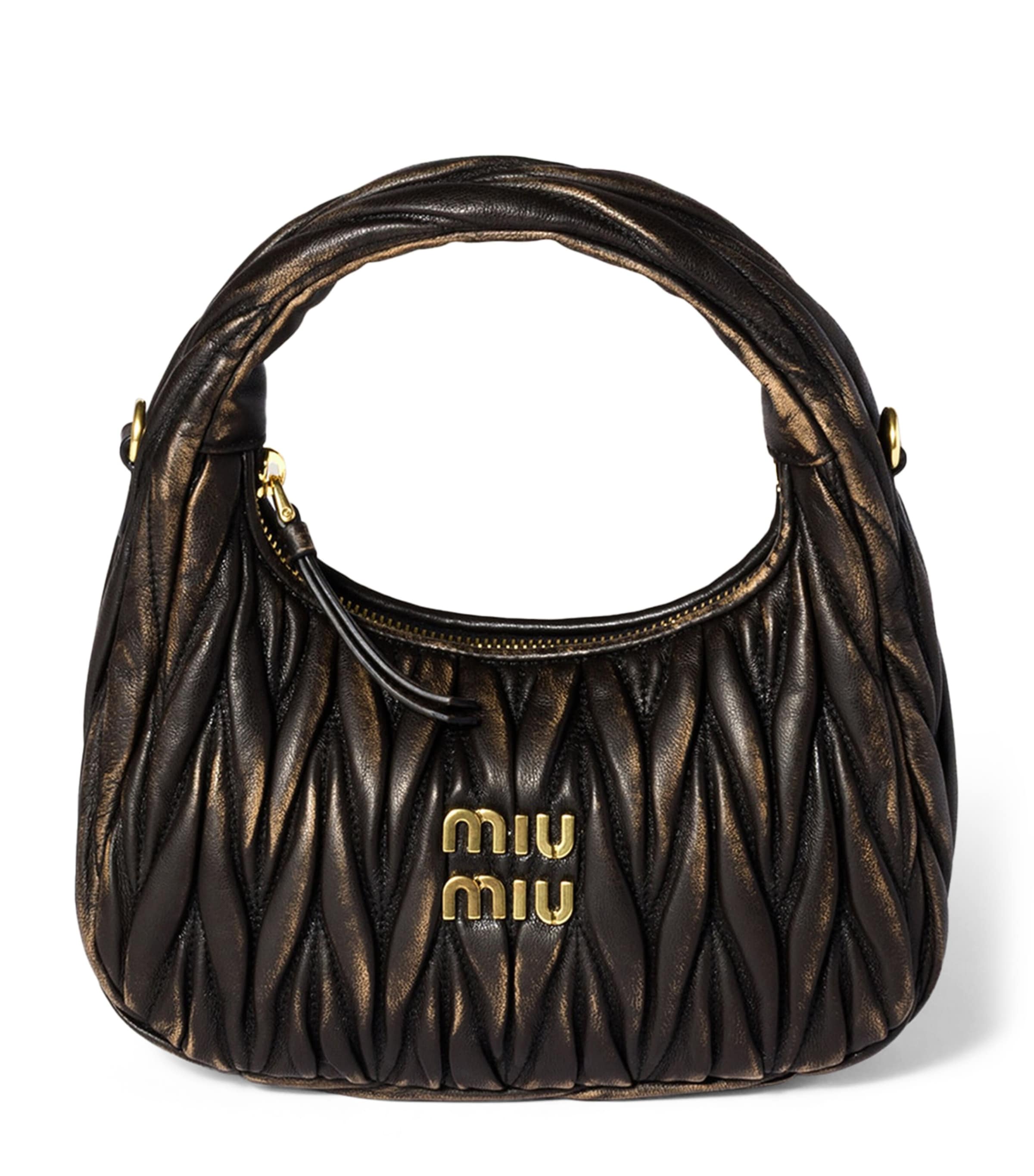 Miu Miu Small Matelassé Lambskin Wander Top-Handle Bag