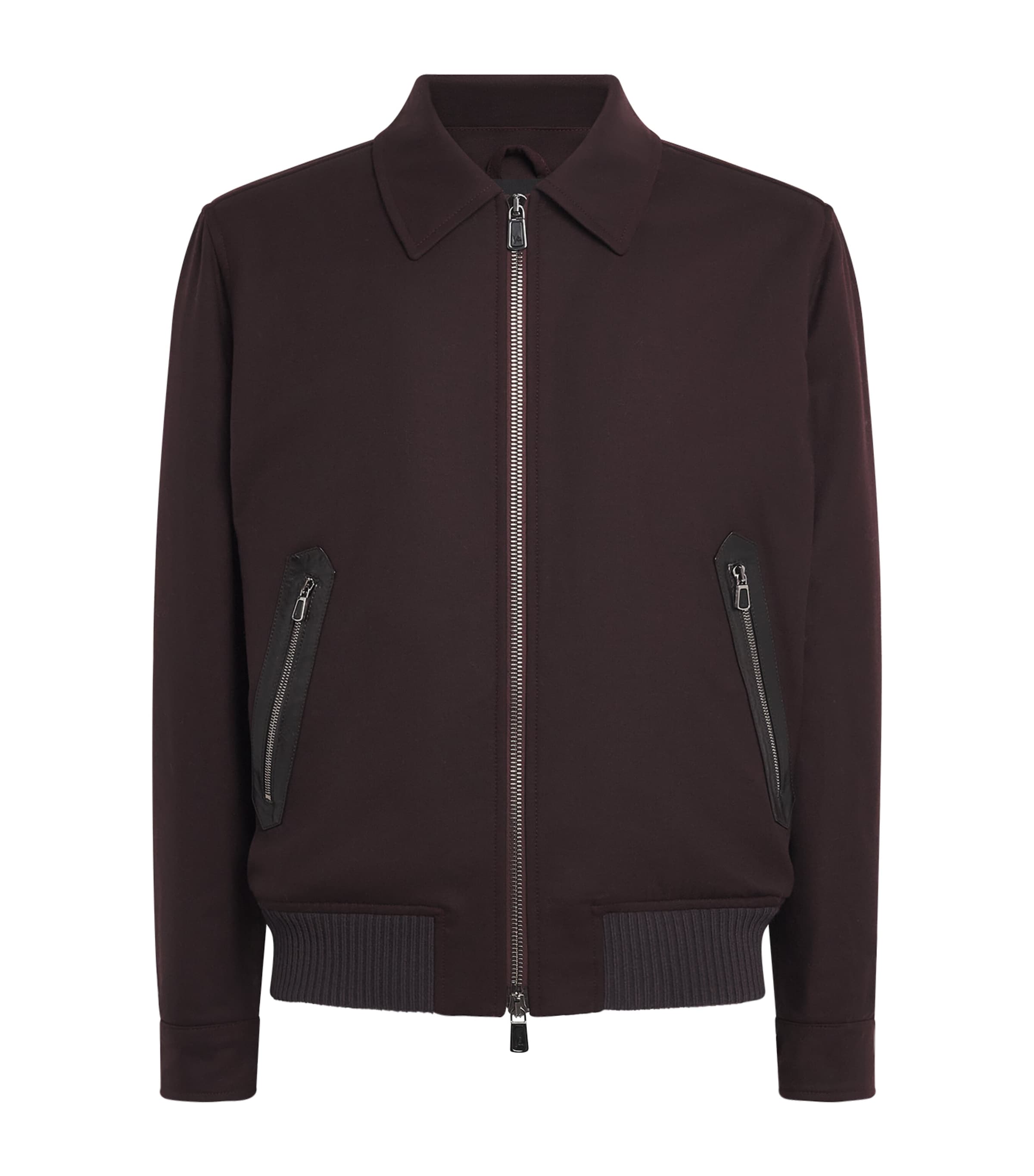 Isaia Mens Wool Padded Aviator Jacket
