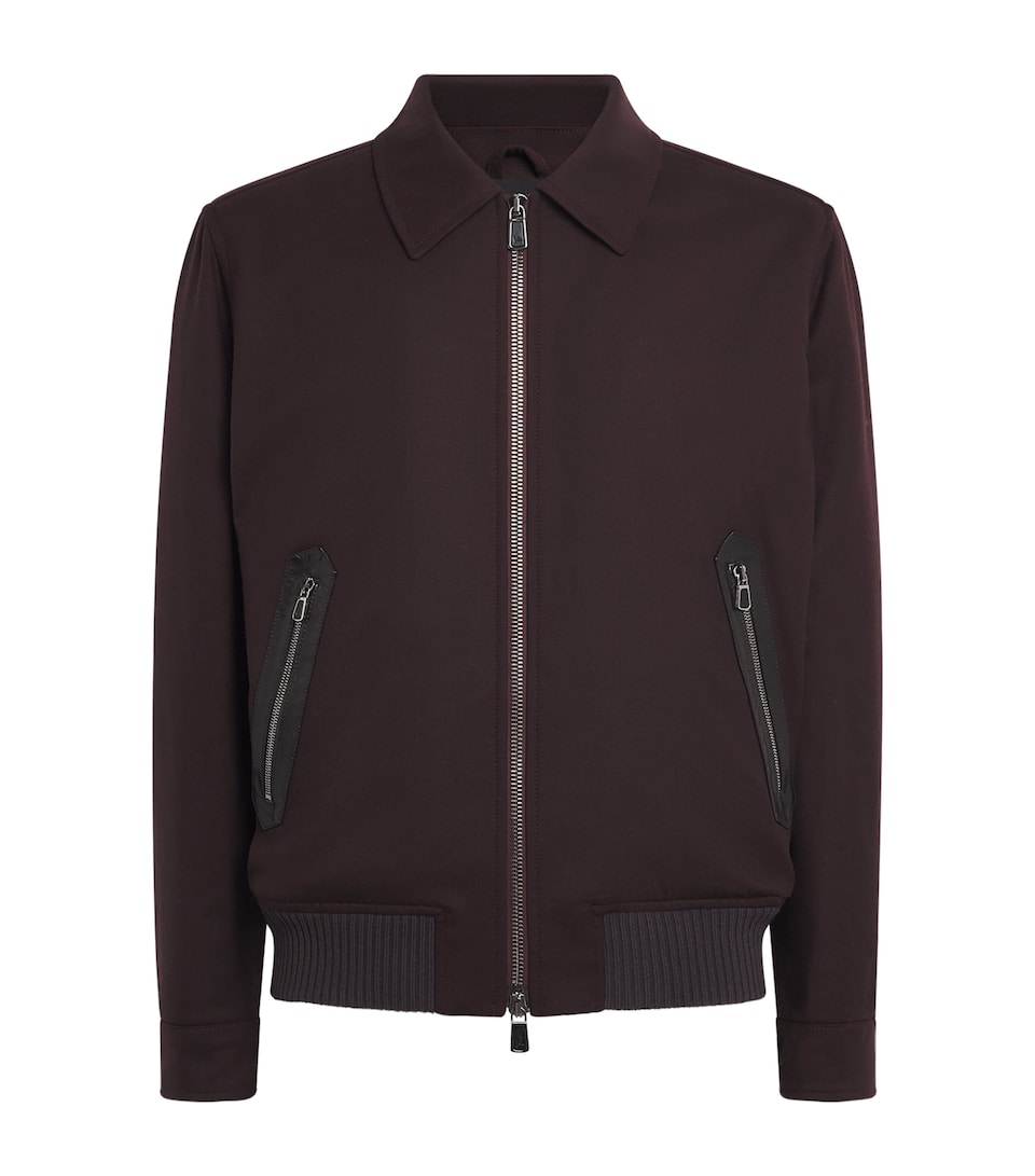 Isaia Mens Wool Padded Aviator Jacket