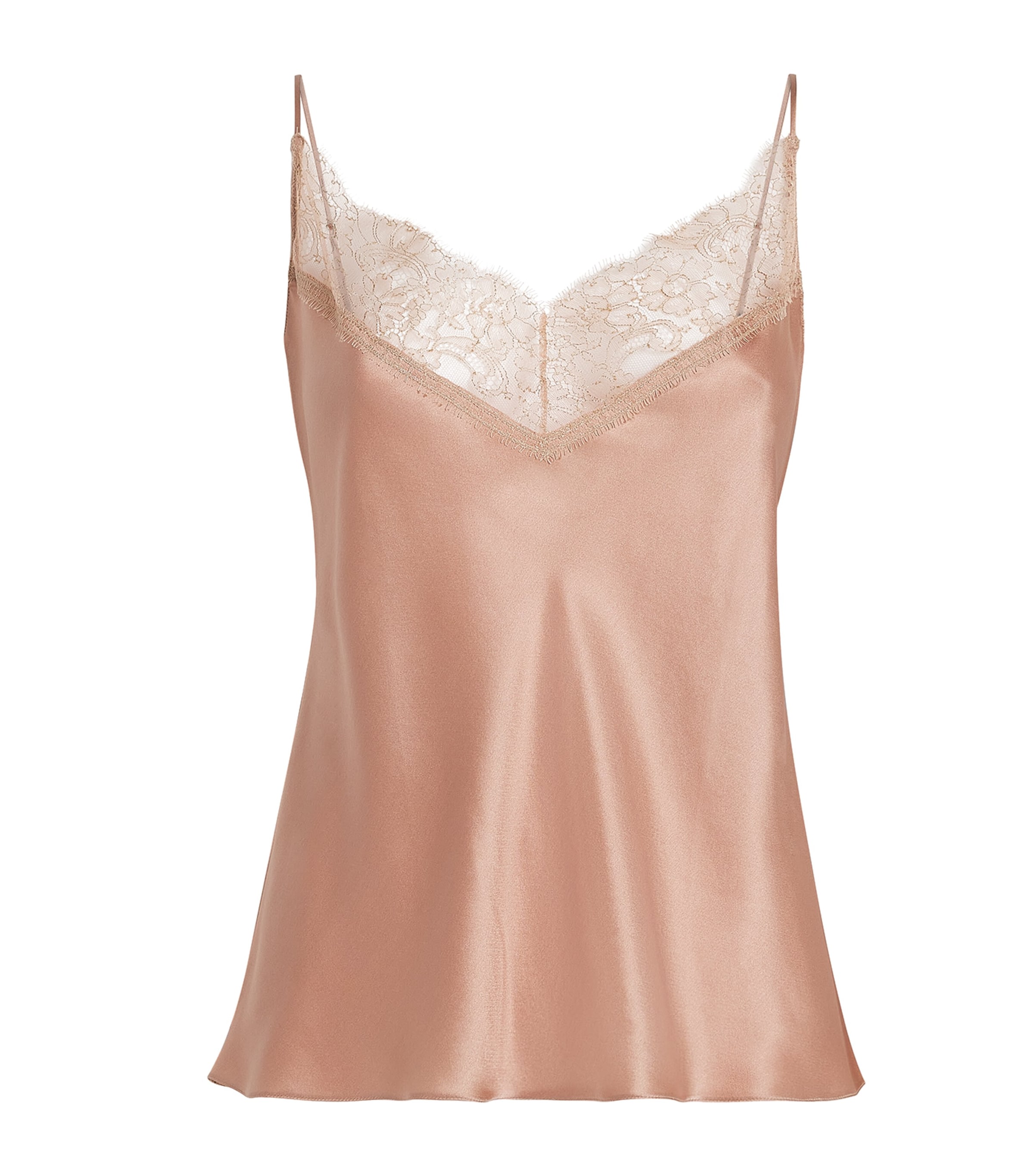 Carine Gilson Womens Silk Cérès Lace Camisole Beige Vision