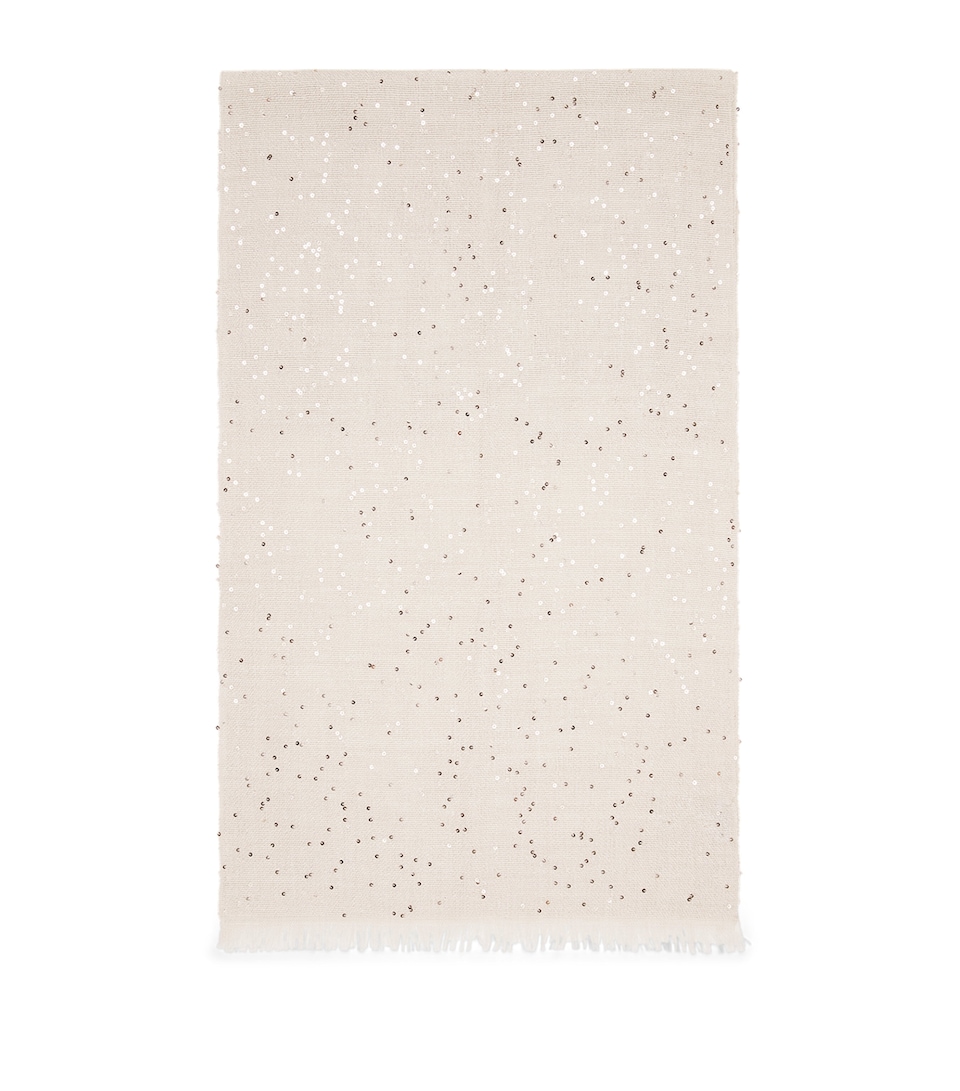 Cashmere-Silk Embellished Scarf