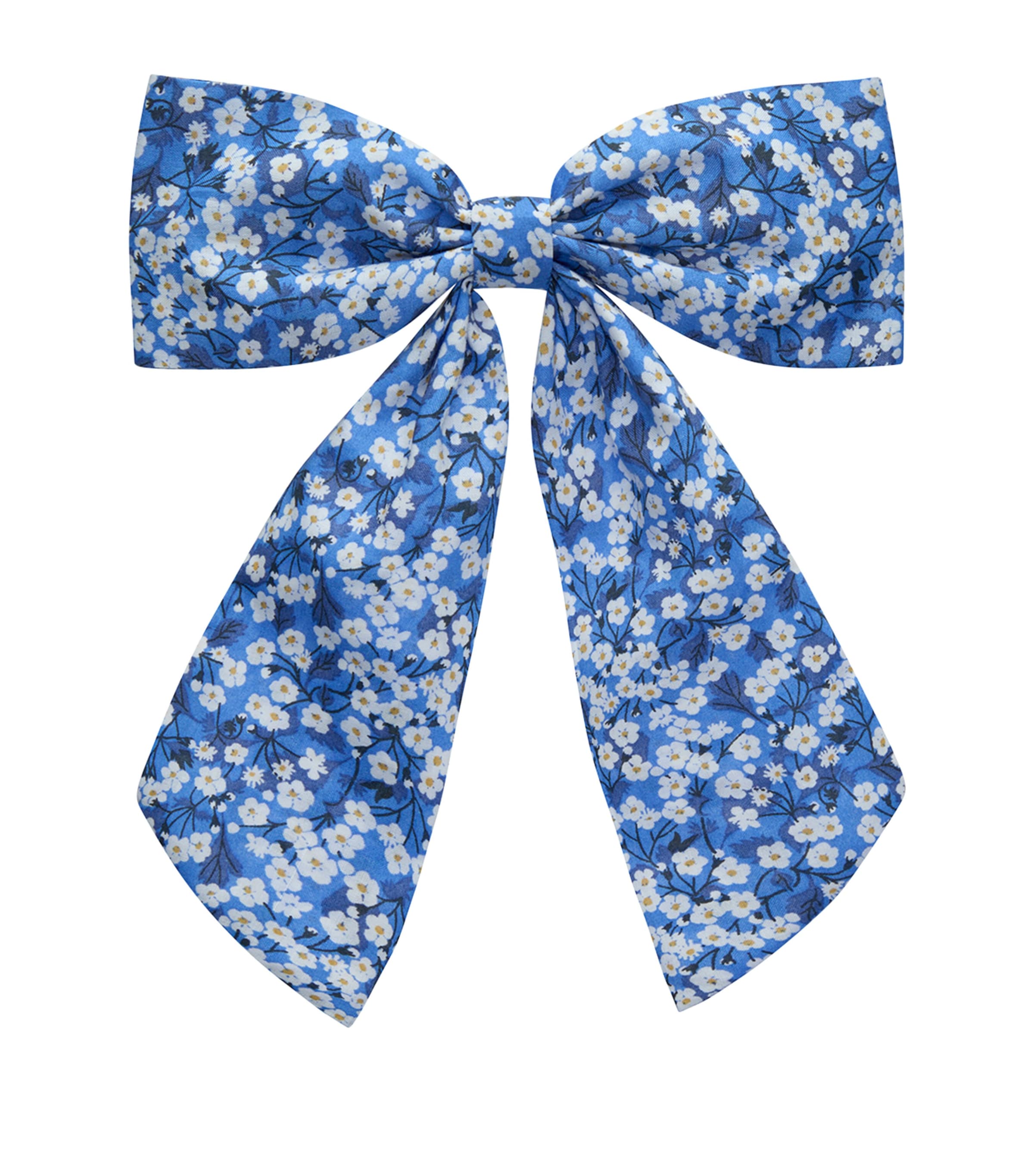 Trotters Cotton Floral Bow Hair Clip Blue